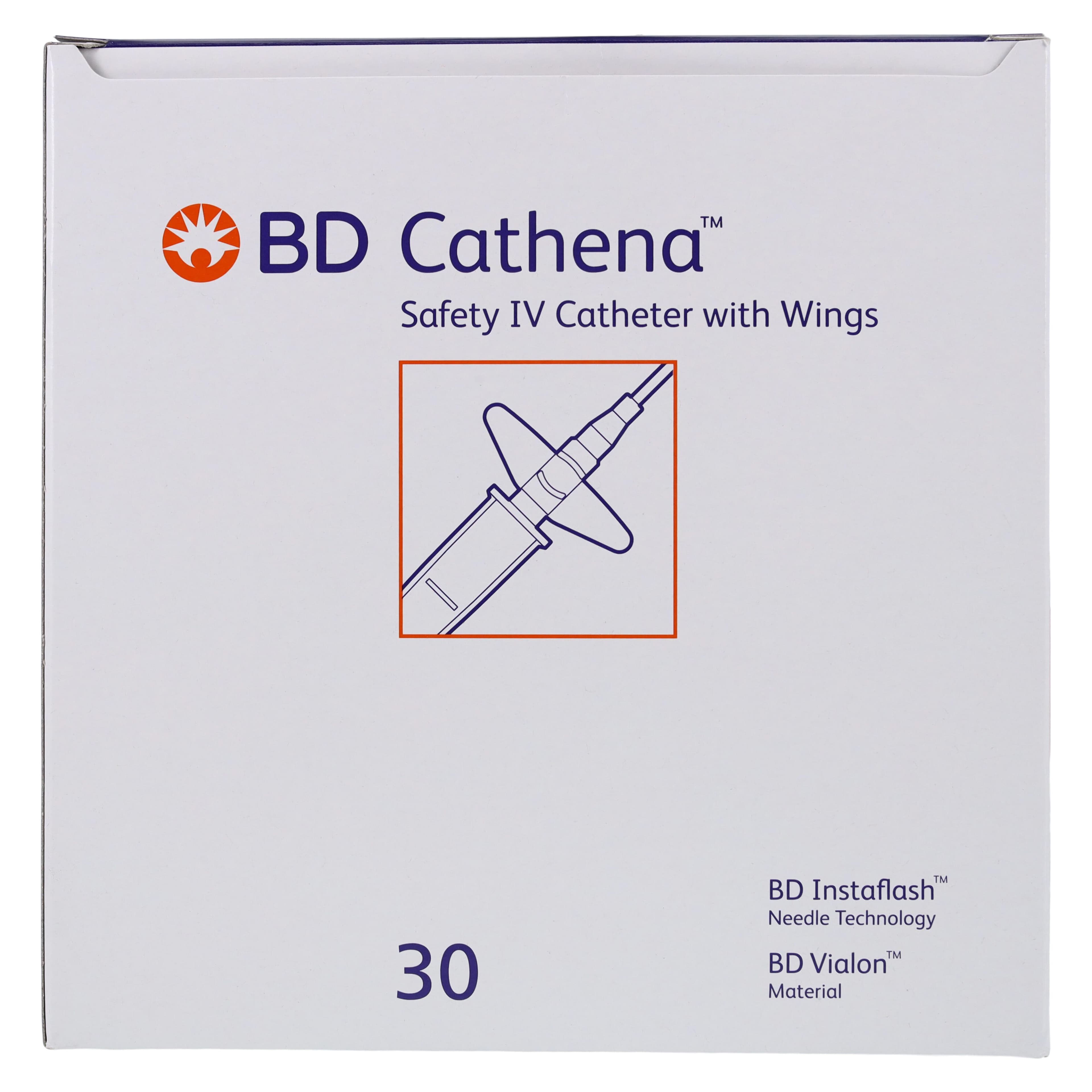BD Cathena Safety IV Catheter with Wings, 20 Gauge, 1-1/4" Pink, 30/Box thumbnail 4