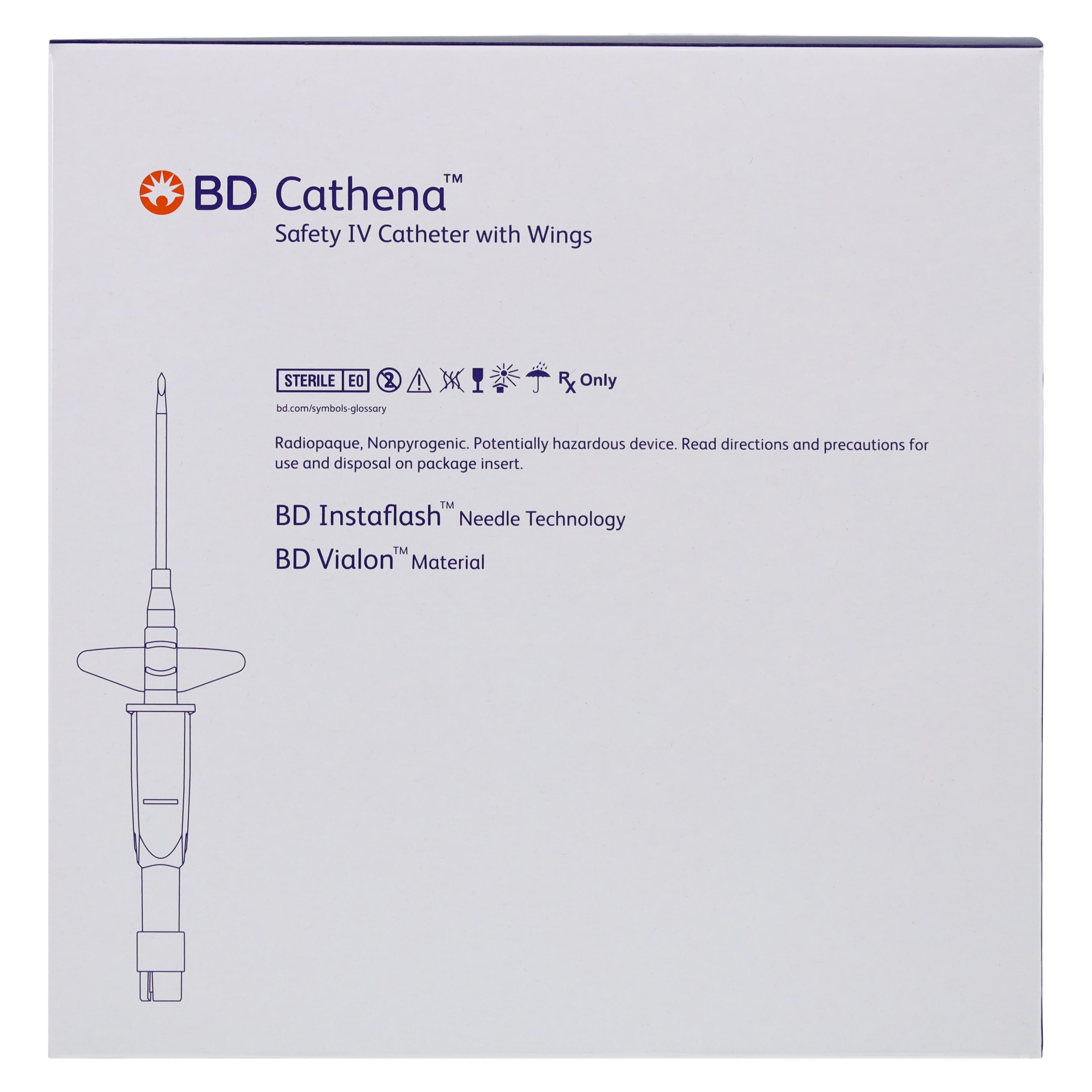 BD Cathena Safety IV Catheter with Wings, 20 Gauge, 1-1/4" Pink, 30/Box thumbnail 5