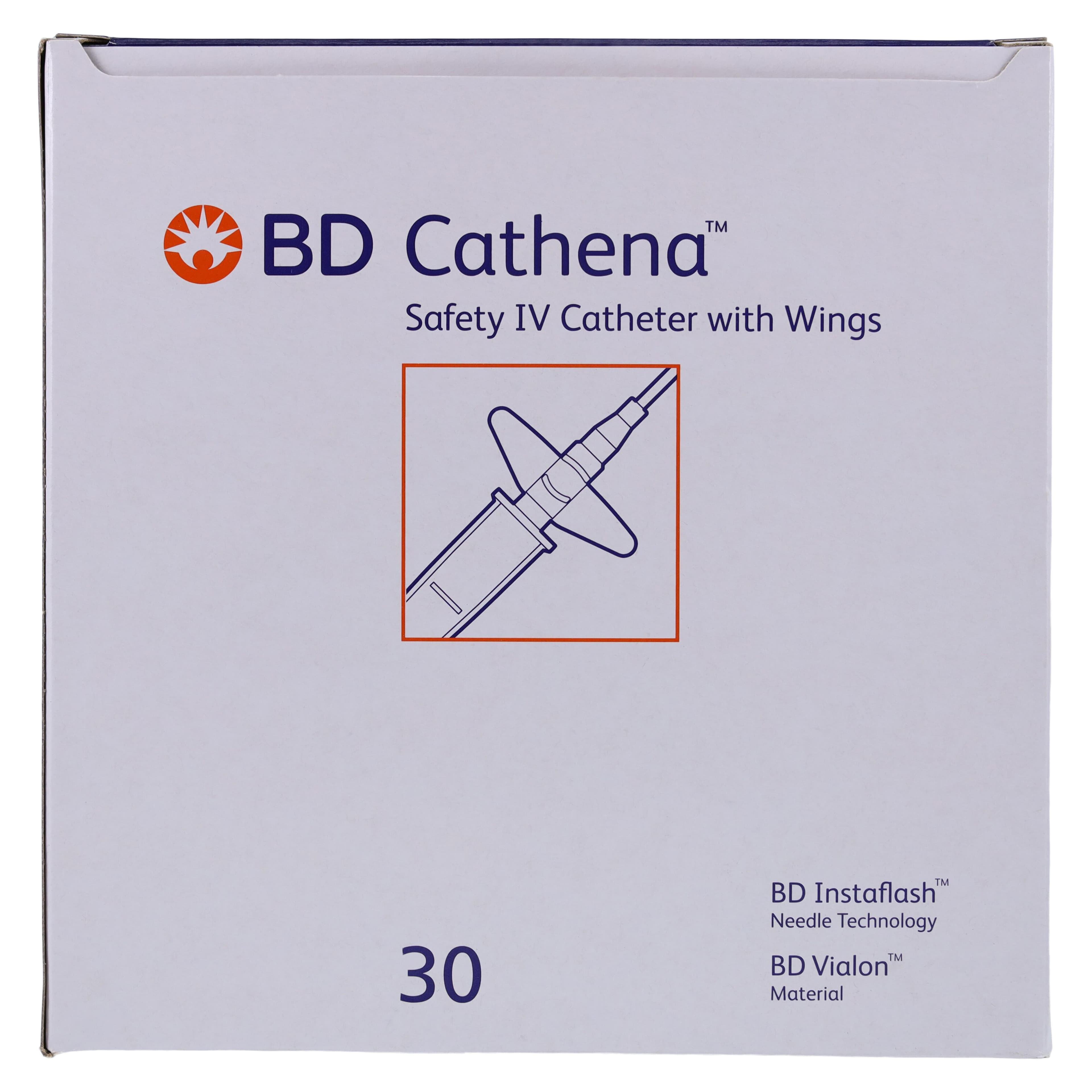 Cathena Safety IV Catheter with Wings, 20 Gauge, 2" Length, Pink, 30/Box thumbnail 4