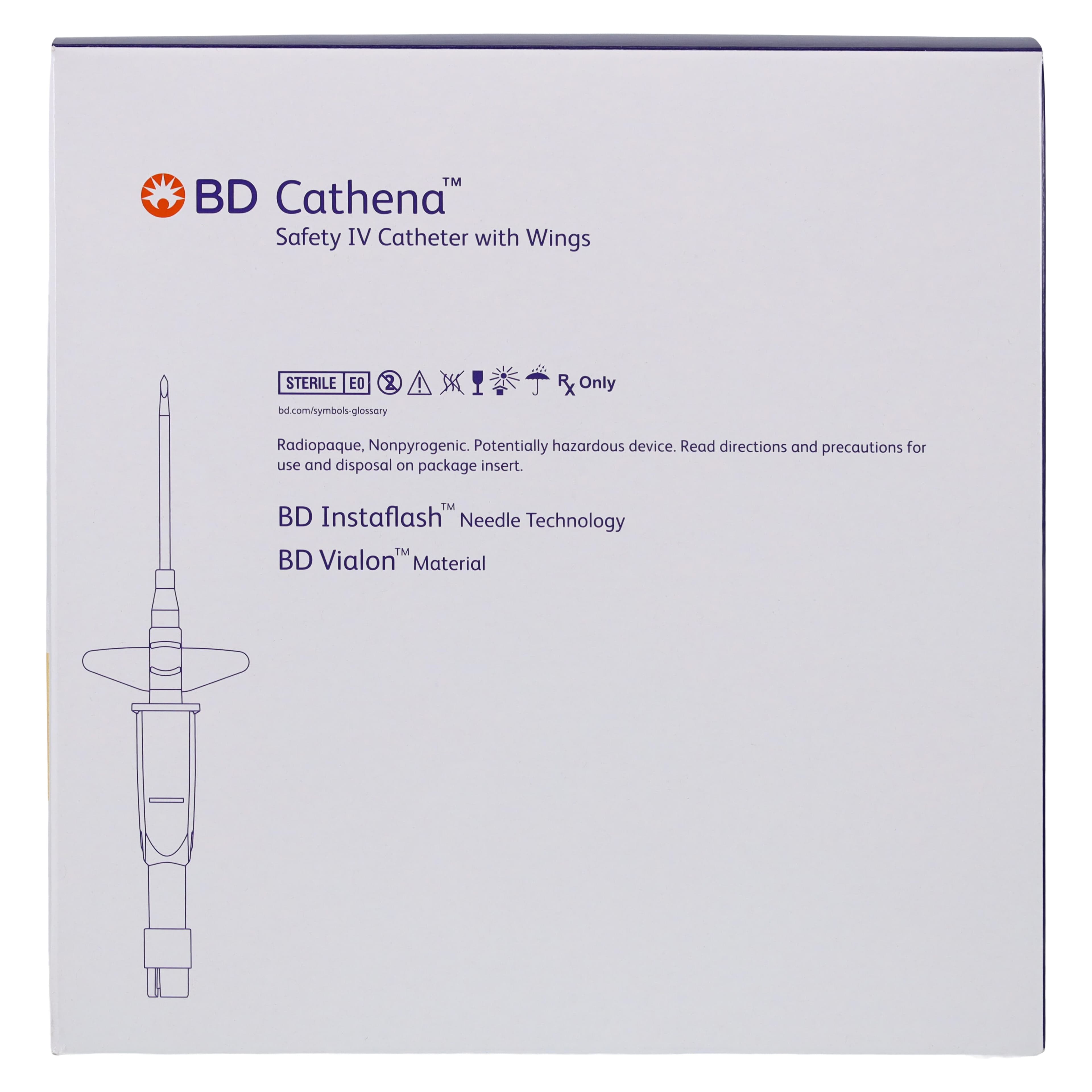 BD Cathena Safety IV Catheter with Wings, 18 Gauge, 1.25", Green, 30/Box thumbnail 5