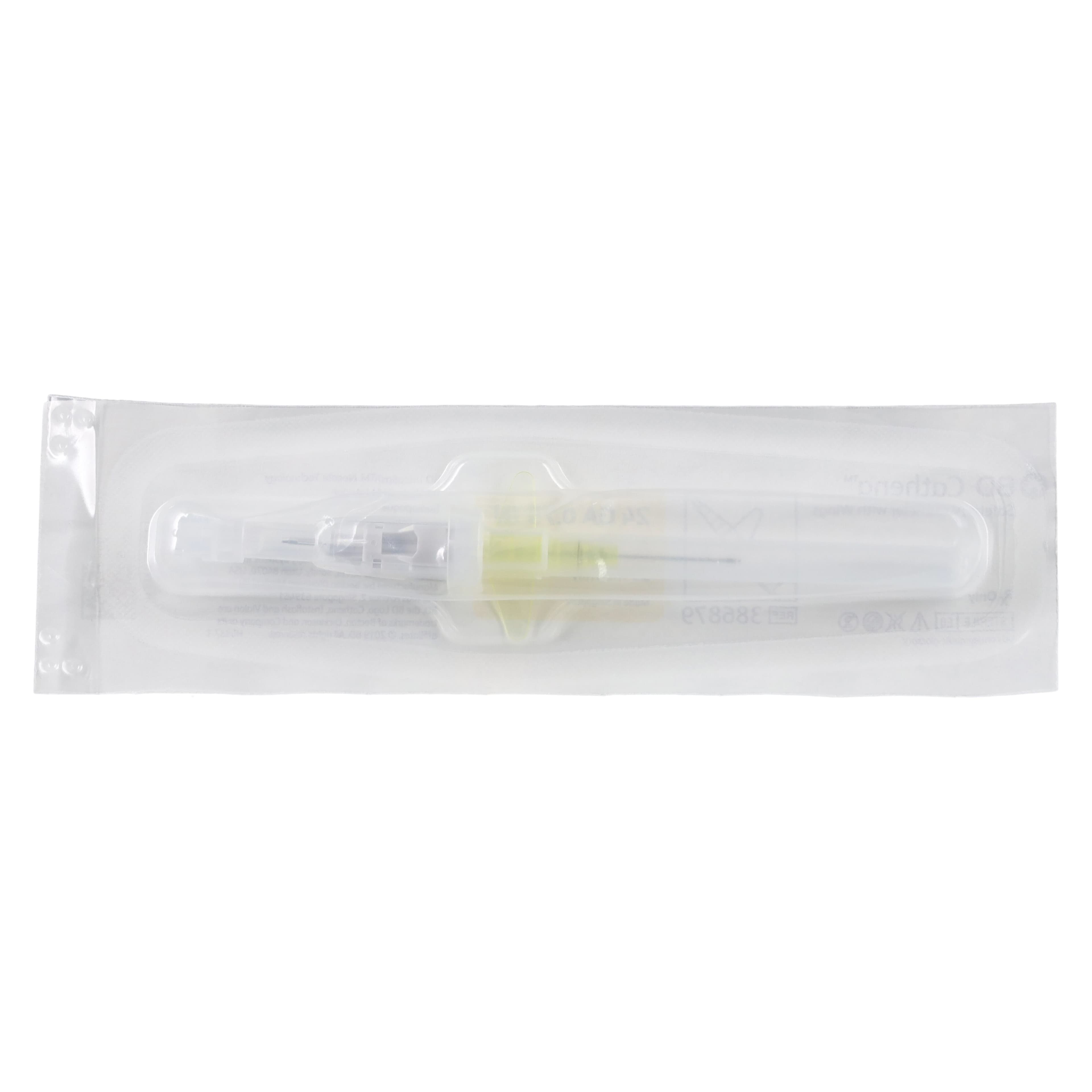 BD Cathena Safety IV Catheter with Wings, 24 Gauge, 0.75" (19 mm), Yellow, 30/Box thumbnail 3