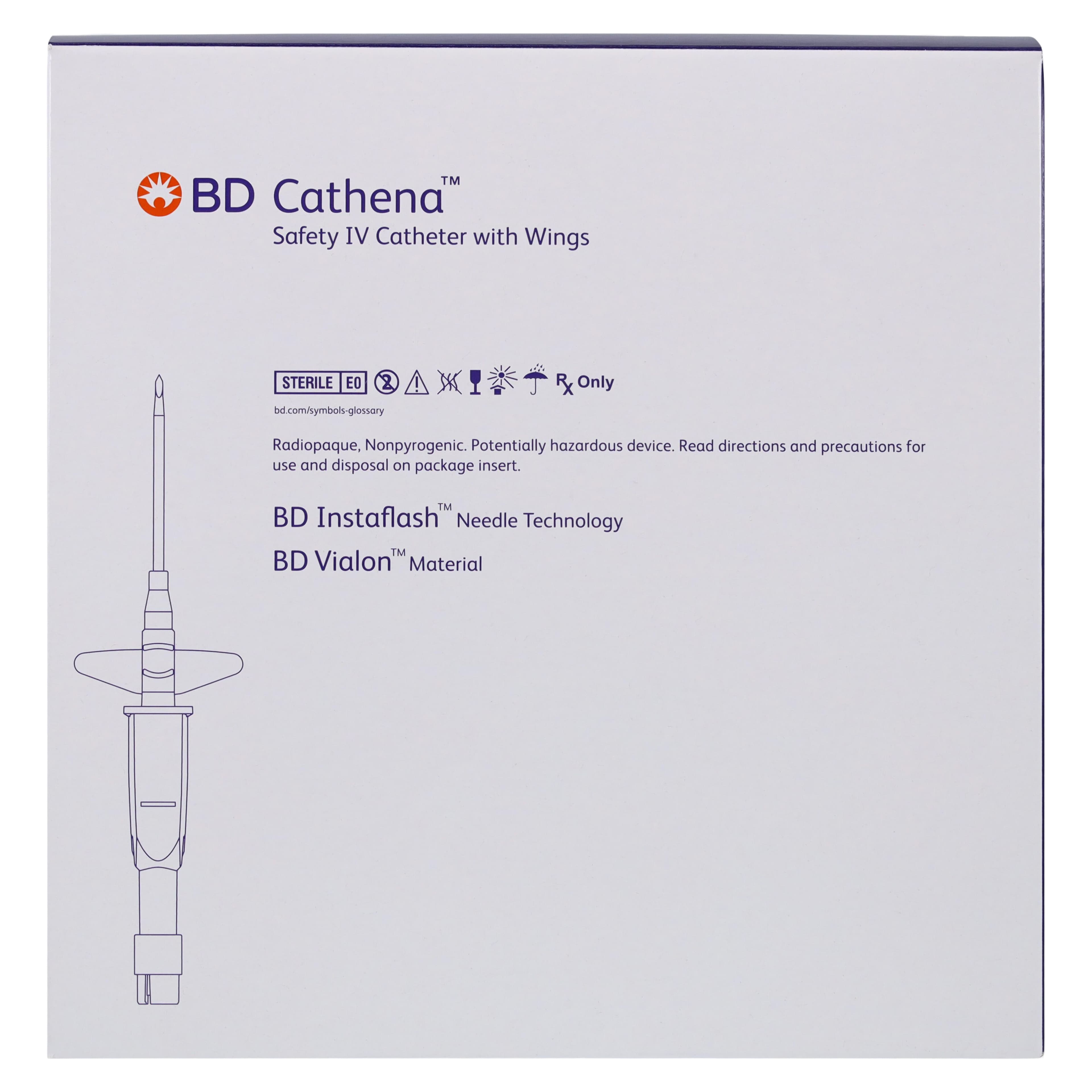 BD Cathena Safety IV Catheter with Wings, 24 Gauge, 0.75" (19 mm), Yellow, 30/Box thumbnail 5