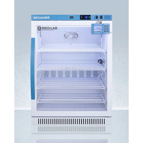 Accucold Performance Series Laboratory Refrigerator, 6 Cu Ft, Glass Door, 2 to 10C, Auto Defrost - Fridge MedLab w/ DDL Glass - Image 1