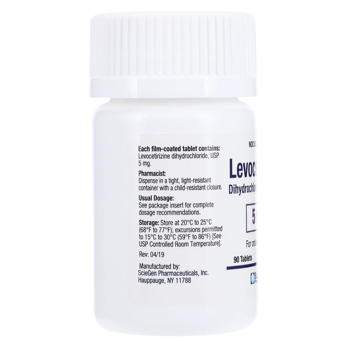 Levocetirizine Dihydrochloride Tablets 5mg, 90 Count Bottle (Sciegen Pharmaceuticals) thumbnail 2