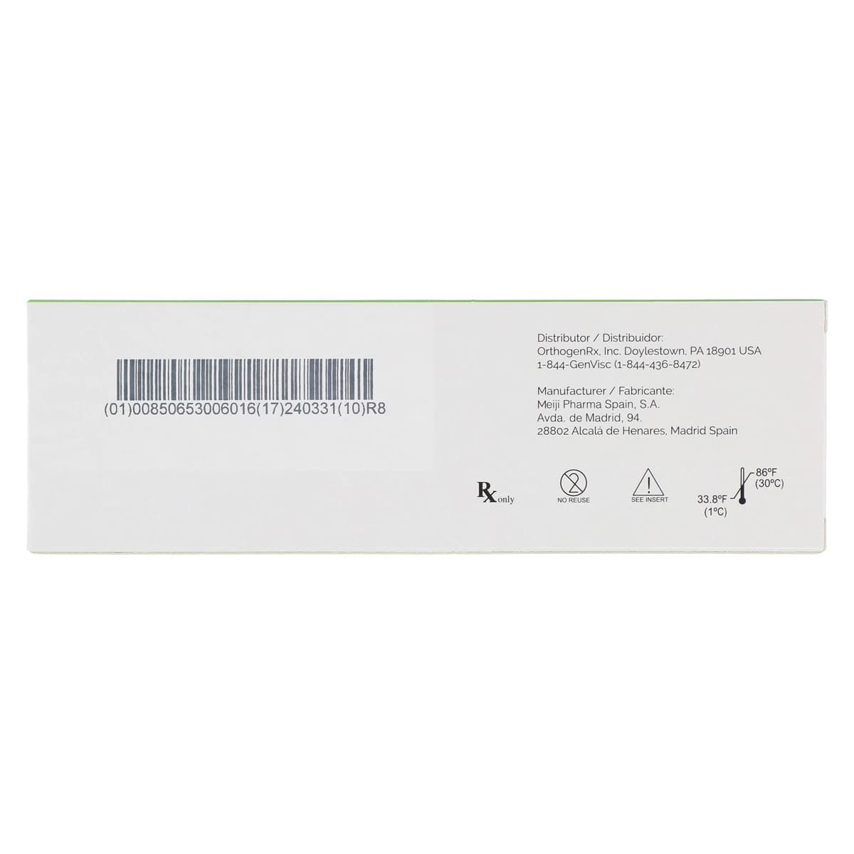 GenVisc 850 Prefilled Syringe, 10 mg/mL, 2.5 mL, Single-Use thumbnail 7
