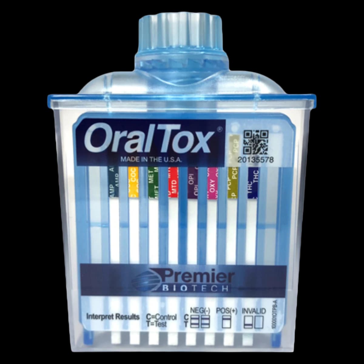 Premier Biotech DOA Oral Fluid Drug Test, 5-Panel, 25/Box - DOA Test Oral/Tox 5-Drug Panel - Image 1