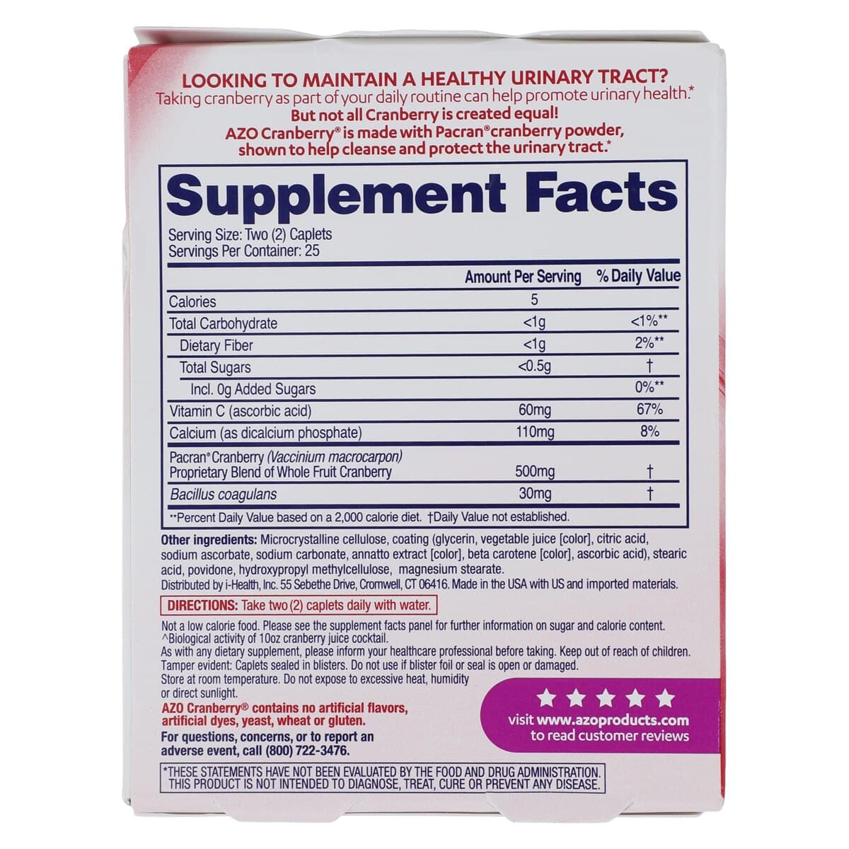 AZO Cranberry Caplets, 250 mg, 50 Count thumbnail 2