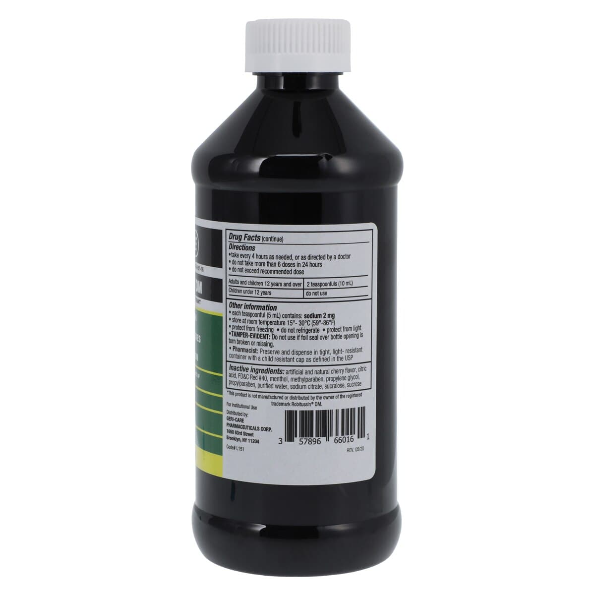 Geri-Care Guaifenesin DM Oral Syrup, 100/10 mg/5mL, 16 oz Bottle thumbnail 2