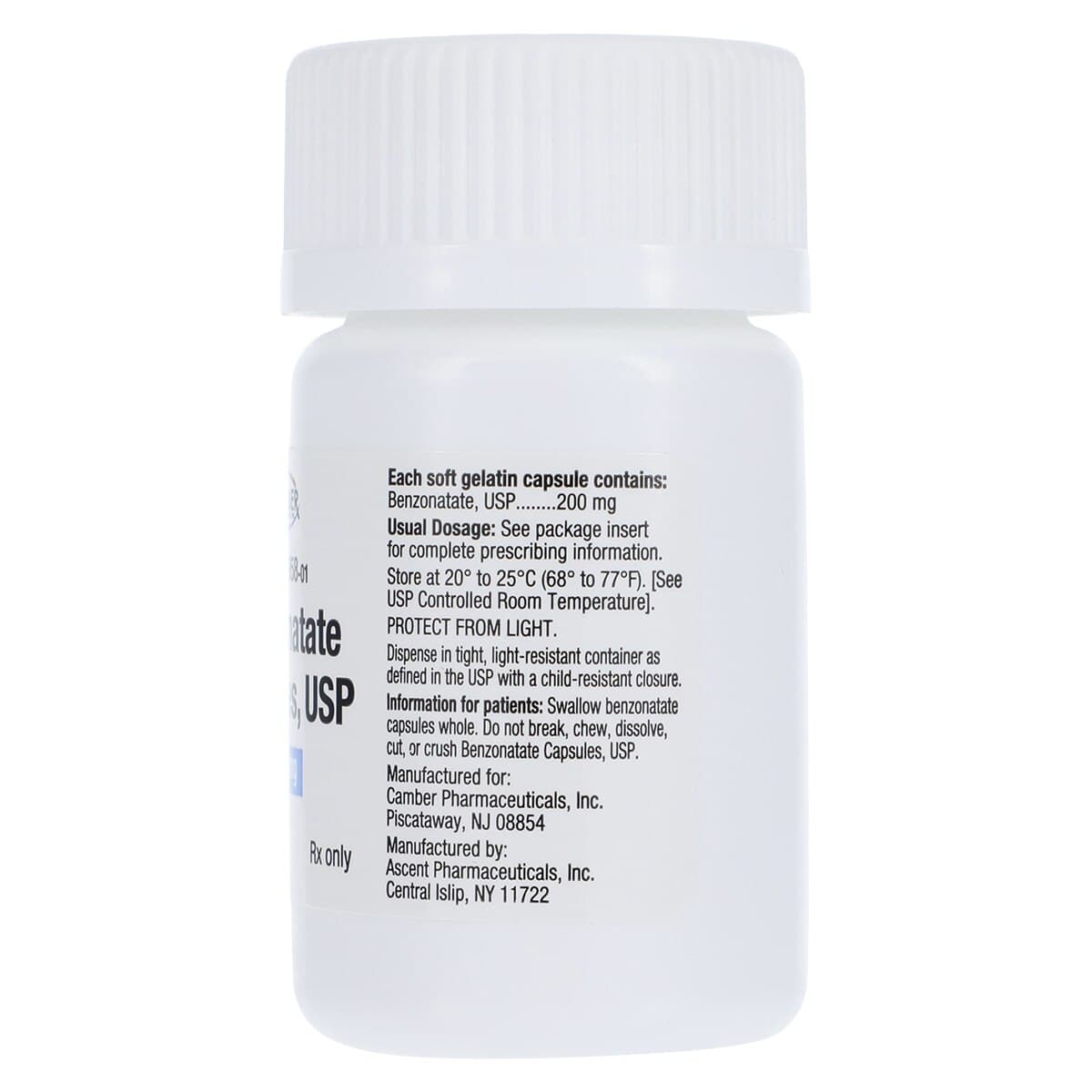 Benzonatate Capsules 200mg, 100 Count Bottle (Camber Pharmaceuticals) thumbnail 2