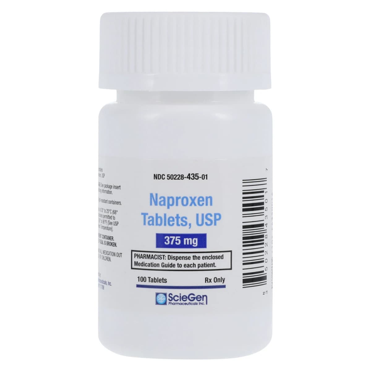 Naproxen Tablets, 375mg, 100/Bottle, Sciegen Pharmaceuticals - Naproxen Tablets - Image 1