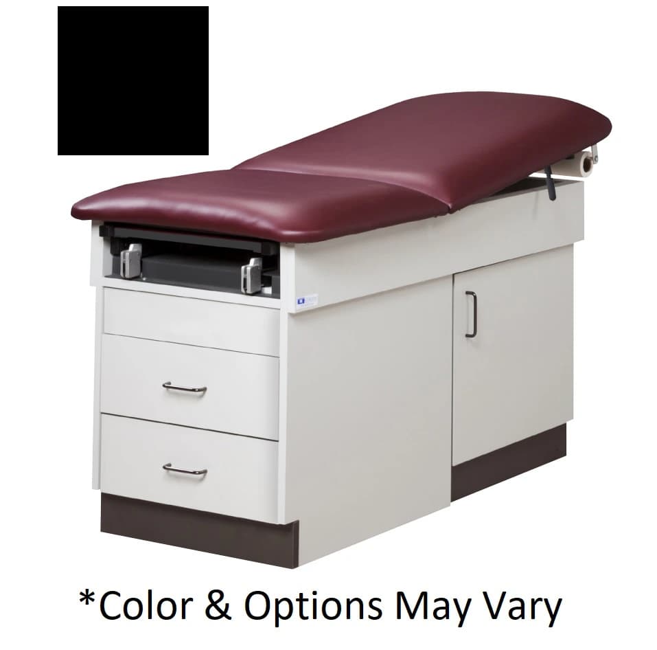 Clinton Industries Family Practice Treatment Table, Gray/Black, 400 lb Capacity - Table Treatment Gray/Black - Image 1