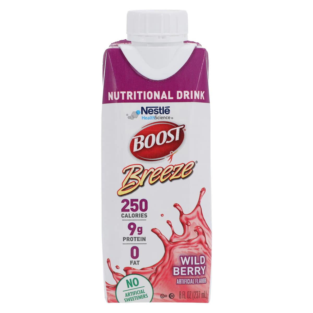 Boost Breeze Nutrition Beverage, Wild Berry, 8 oz Carton, 24/Case - Boost Breeze Wild Berry - Image 1