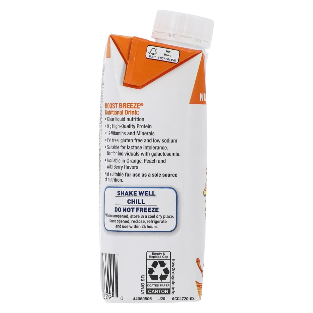 Boost Breeze Nutrition Beverage, Orange, 8 oz Carton, 24/Case thumbnail 2
