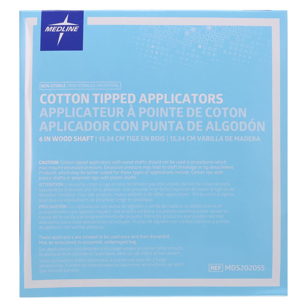 Medline Cotton Tip Applicators, Wood Shaft, Non-Sterile, 6 in, 1000/Box thumbnail 3