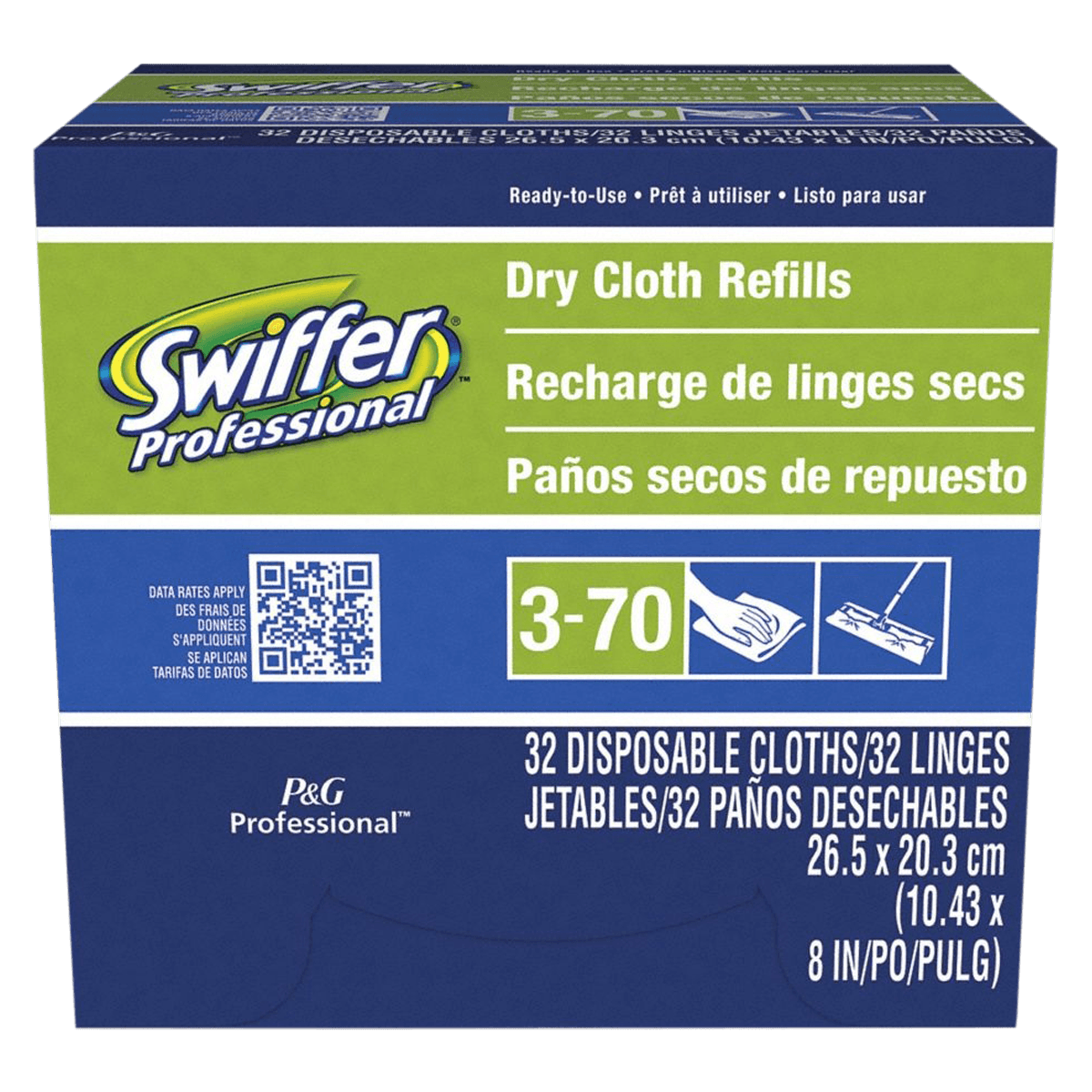 Swiffer Sweeper Dry Cloth Refills, 10-5/8 x 8", White, 192/Case - Pad Sweeper Dry Cloth - Image 1