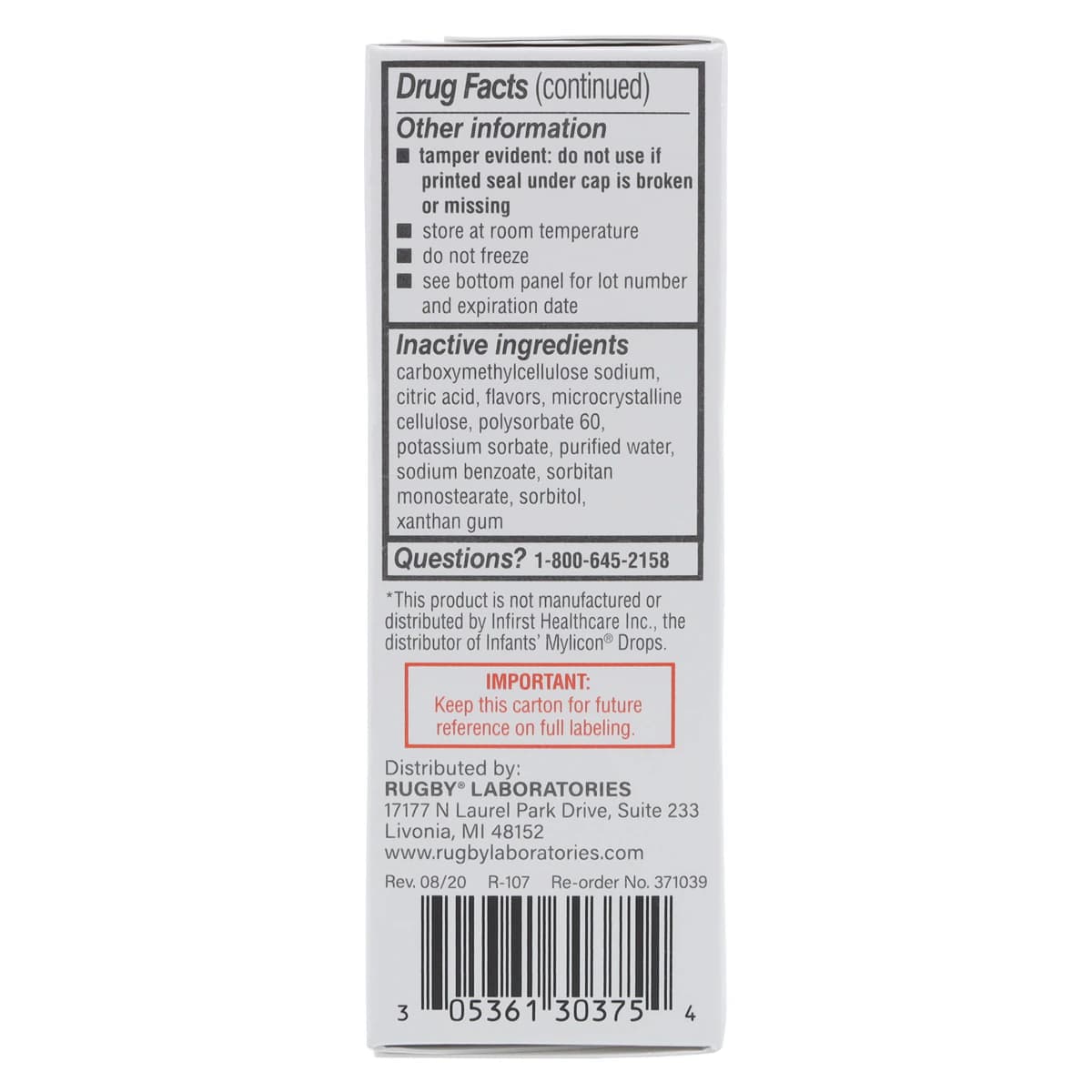 Major Pharmaceuticals Simethicone Infant Drops, 1 oz Bottle thumbnail 4