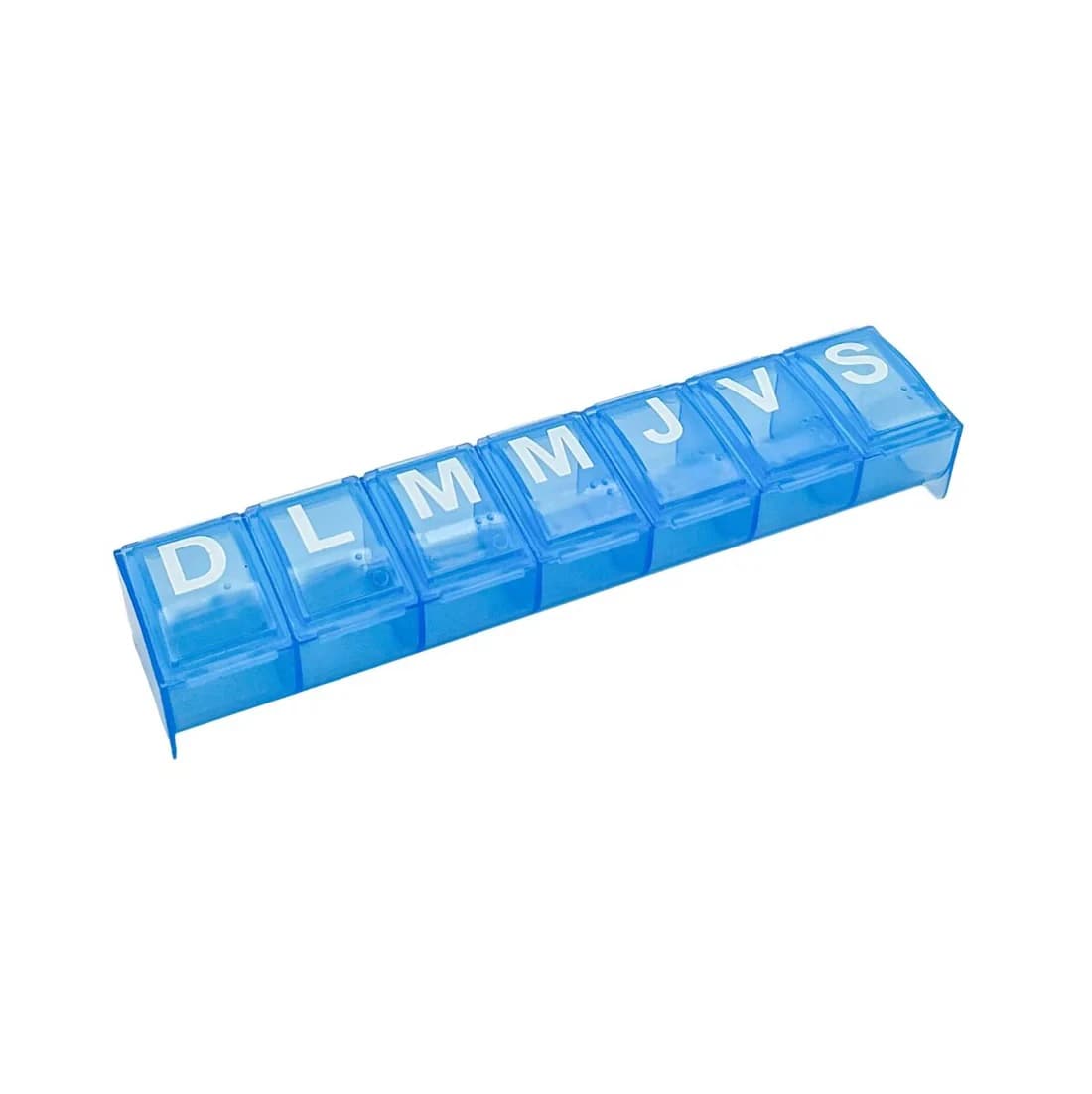 Ezy-Dose 7-Day Weekly Pill Organizer, Large, Contoured, Reusable, Spanish Label, 6/Pack - Organizer Pill EZY Dose 7 Day - Image 1