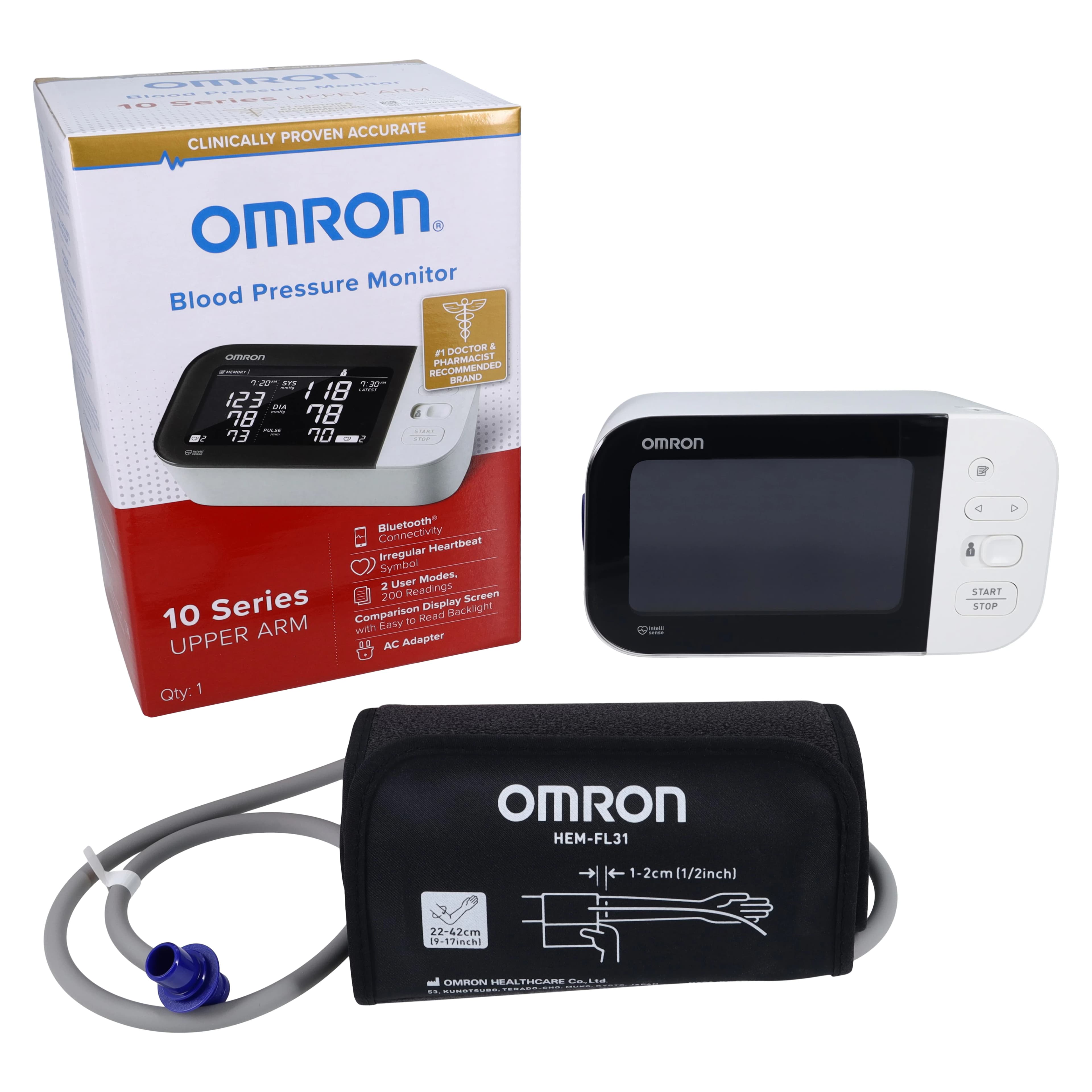 Omron 10 Series Blood Pressure Monitor, Upper Arm, LCD Display thumbnail 7