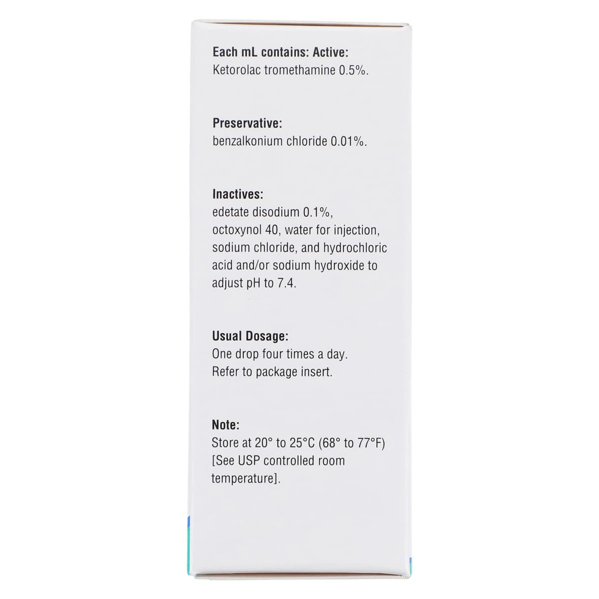 Ketorolac Tromethamine Ophthalmic Solution 0.5%, 10 mL Bottle thumbnail 6