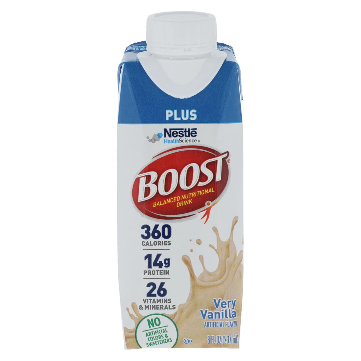 Boost Plus Nutritional Drink, Very Vanilla, 8 oz Cartons, 24/Case - Boost Plus Very Vanilla - Image 1