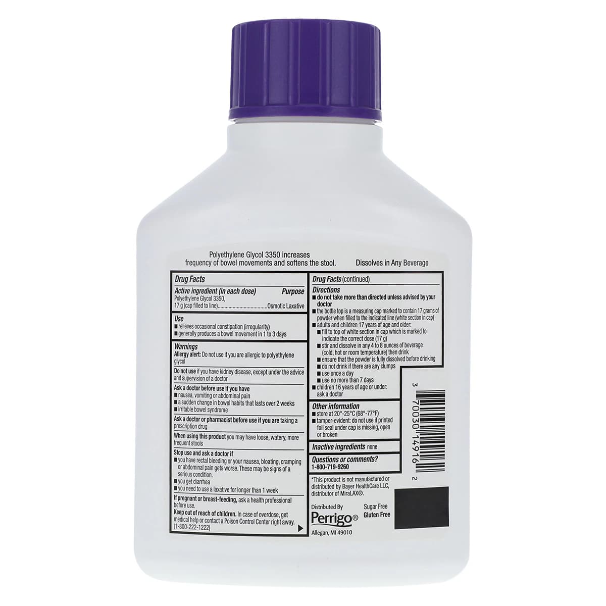 Polyethylene Glycol 3350 Powder, 17g Packets, 510g/Bottle thumbnail 2