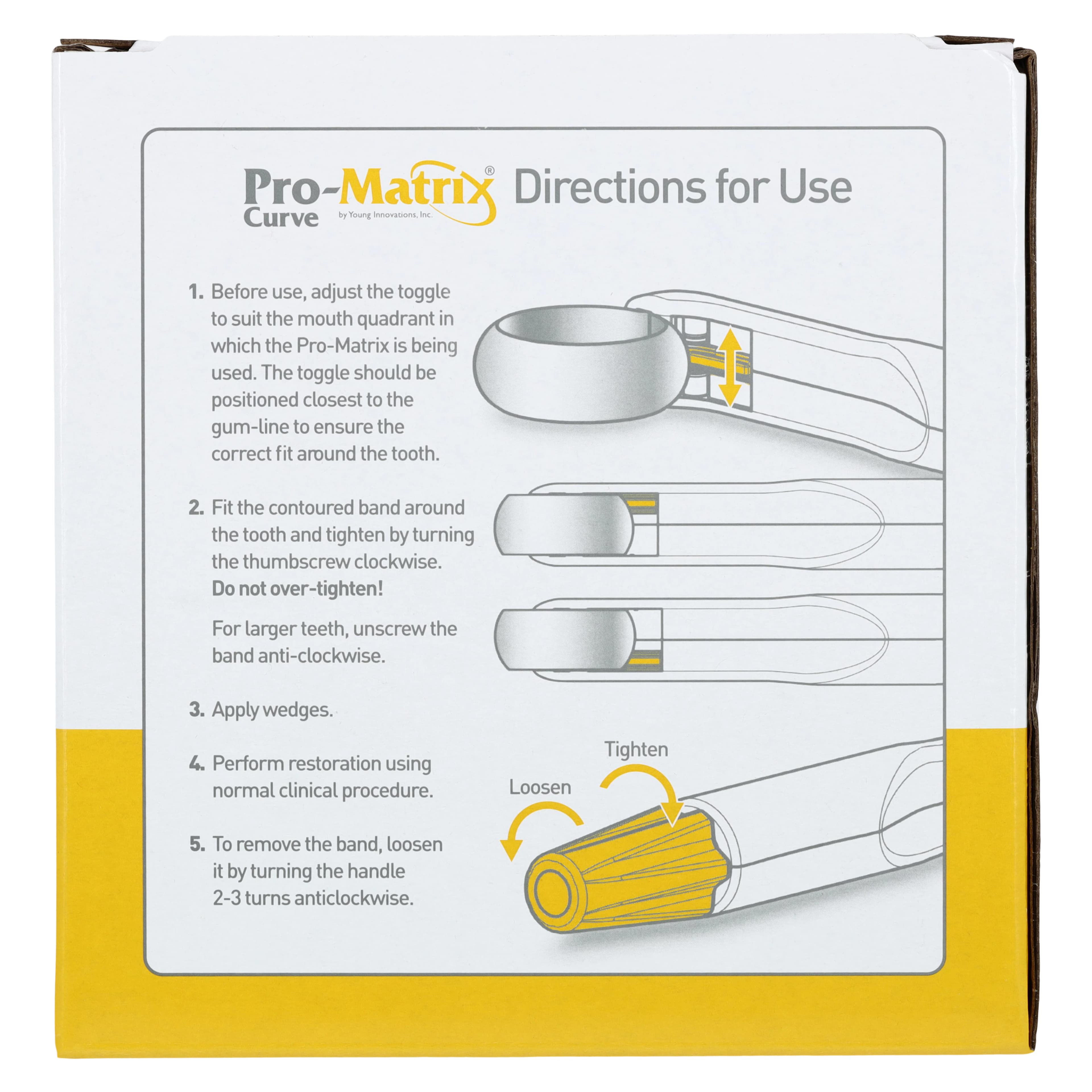Young Dental Pro-Matrix Curve Contoured Matrix Band, Narrow, 4.5 mm, Yellow, 50/Box, 19001 thumbnail 7