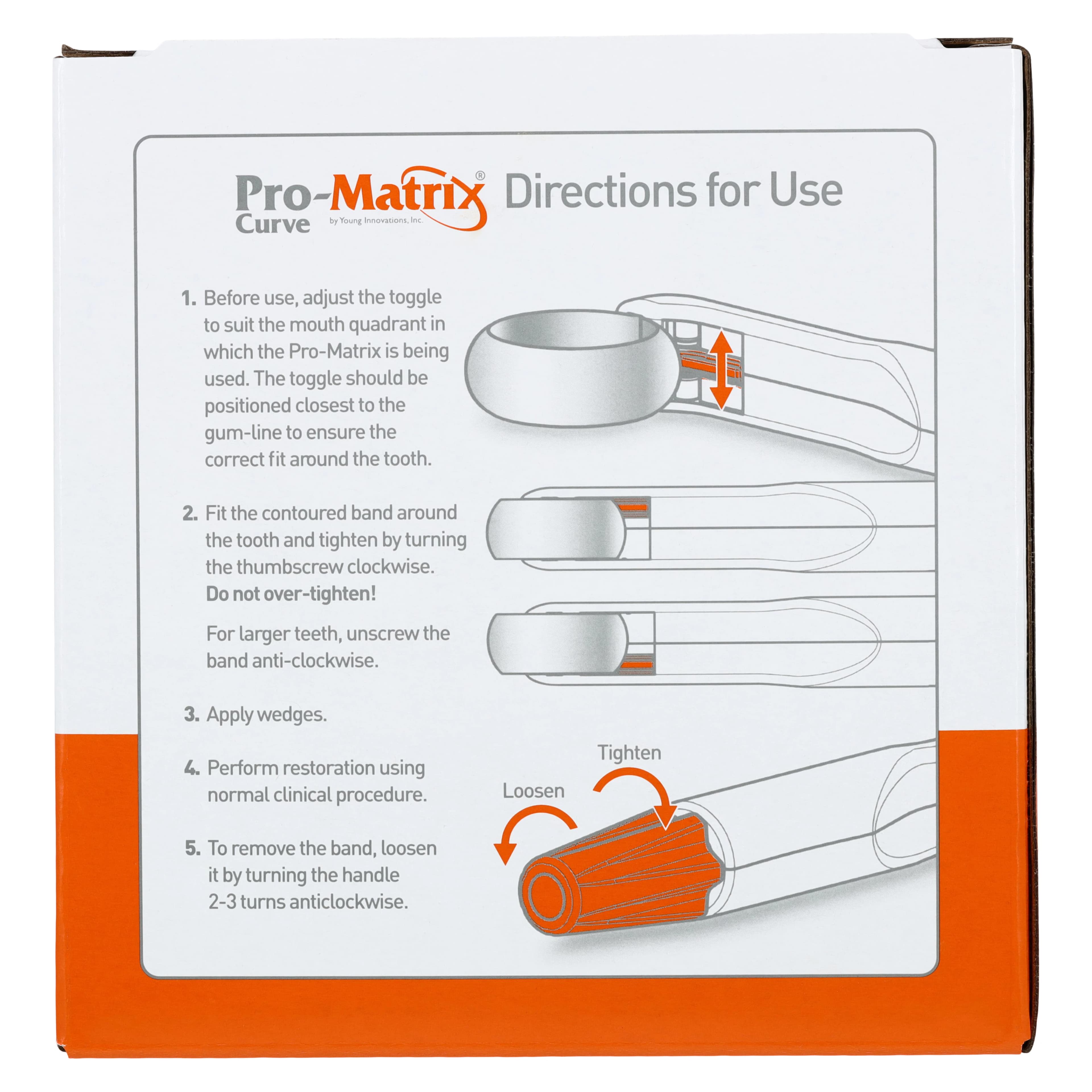 Young Dental Pro-Matrix Curve Contoured Matrix Band, Wide, 6 mm, Orange, 50/Box, 19006 thumbnail 7