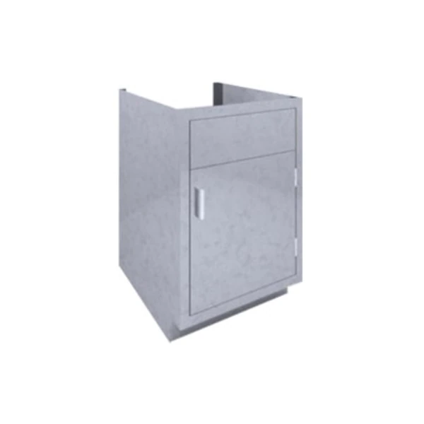 Mac Medical Cabinet Base Sink, 1 Solid Door, Stainless Steel, Open Back - Cabinet Base Sink 1 Solid Door - Image 1