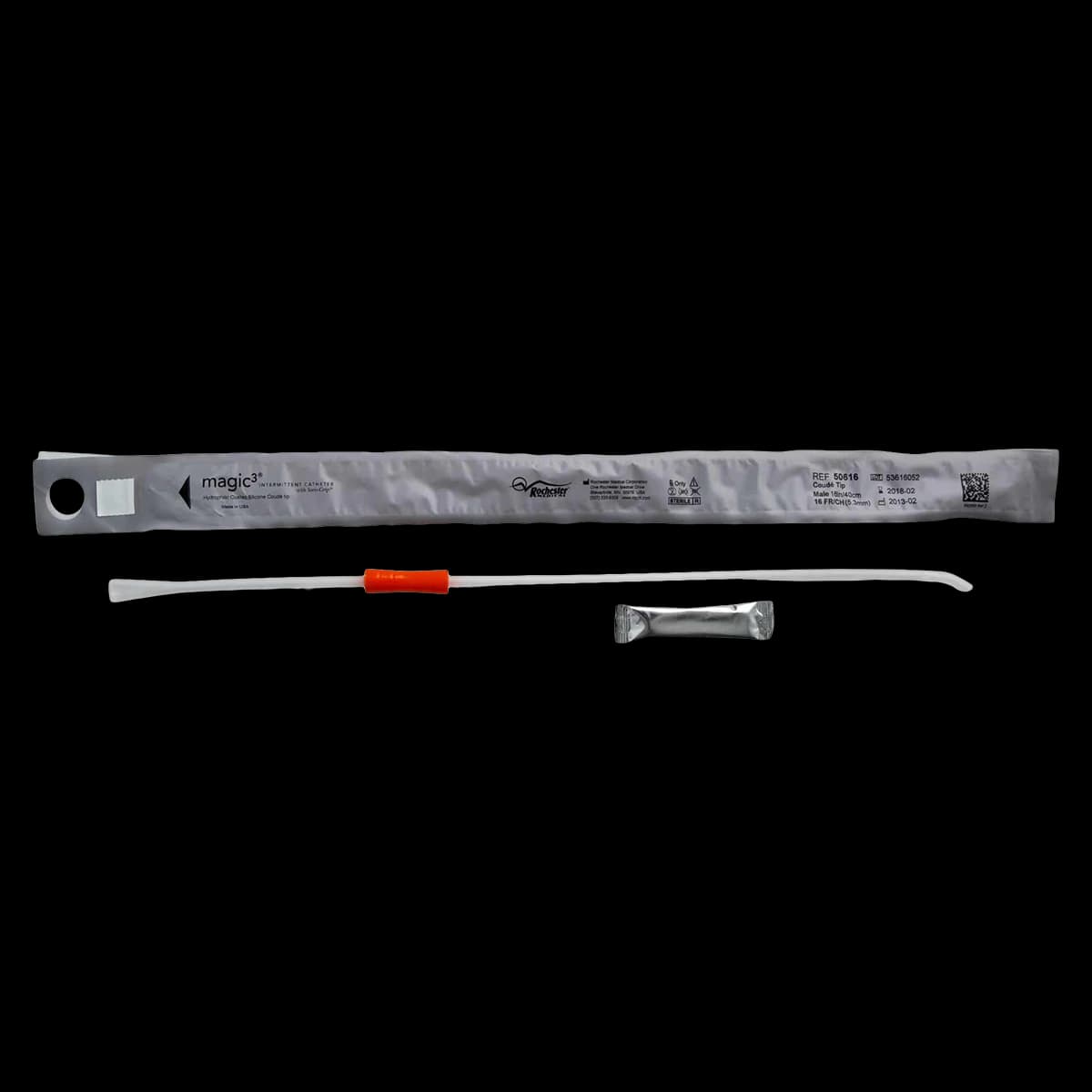 Bard Medical Intermittent Catheter, Coude Tip, Uncoated PVC, 16 Fr - Catheter Intermitt Coude - Image 1