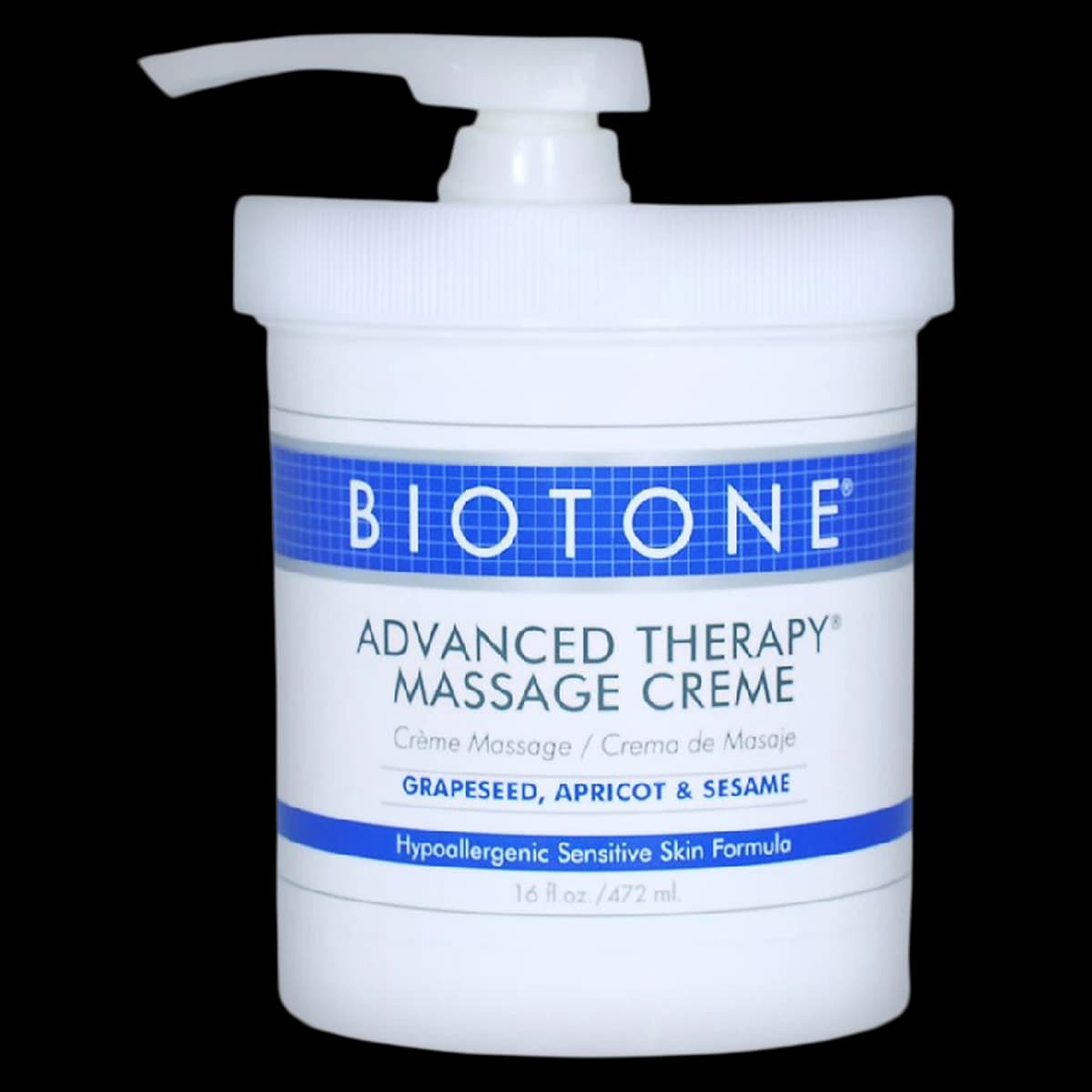 Biotone Advanced Therapy Massage Cream, Hypoallergenic, Unscented, 16 oz - Advanced Therapy Massage Cream - Image 1