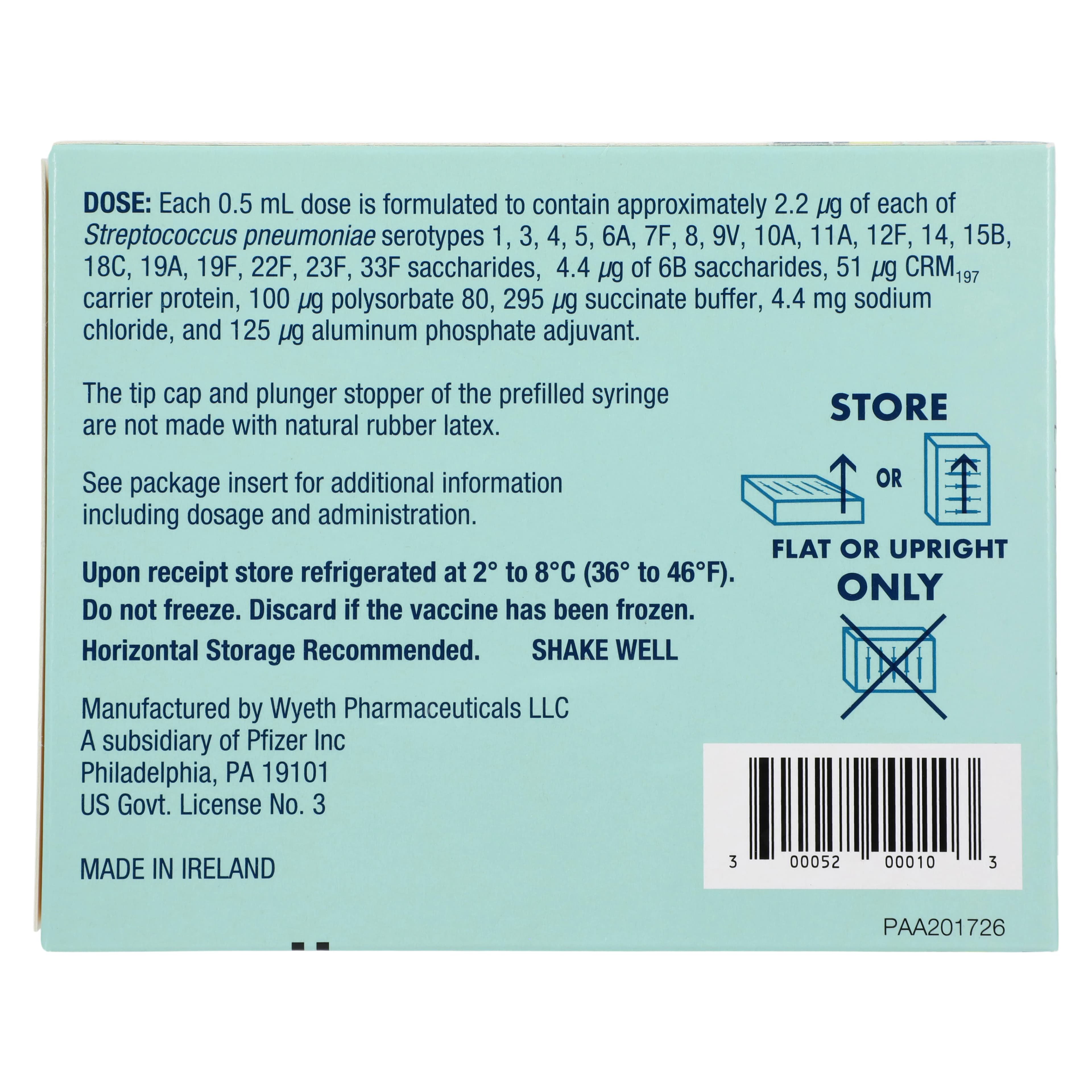 Prevnar 20 Pneumococcal 20-Valent Conjugate Vaccine, 0.5 mL Prefilled Syringe, 10/Box thumbnail 3