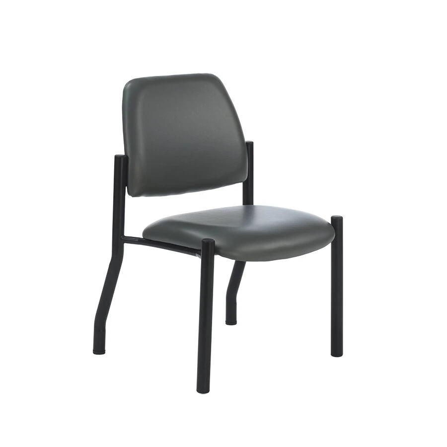 Med Technology Industries Side Chair, Black, Premium Upholstery, 425 lb Capacity, Armless, Each - Chair Side Black - Image 1