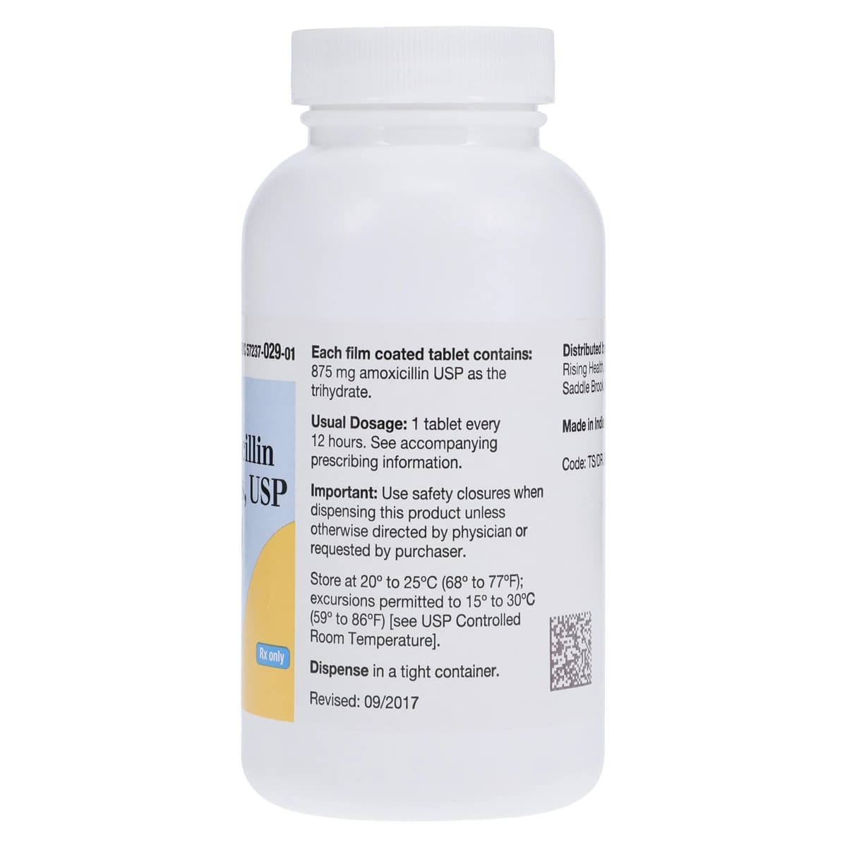 Amoxicillin Tablets, 875mg, 100/Bottle, Rising Pharmaceuticals thumbnail 2