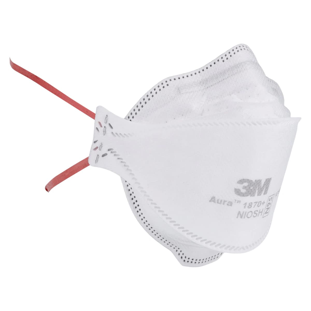 3M Aura 1870+ N95 Health Care Particulate Respirator and Surgical Mask, Flat Fold, White, 20/Box thumbnail 3