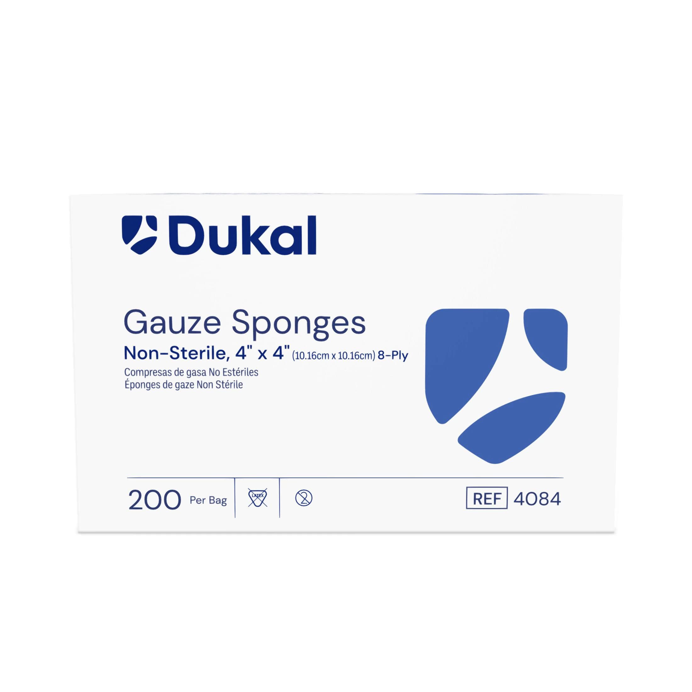 Dukal Gauze Sponge, 4" x 4", Non-Sterile, 8-Ply, 4000/Case, 4084 - Gauze Sponge, 4" x 4", Non-Sterile, 8-Ply, 4000/case, 4084 - Image 1
