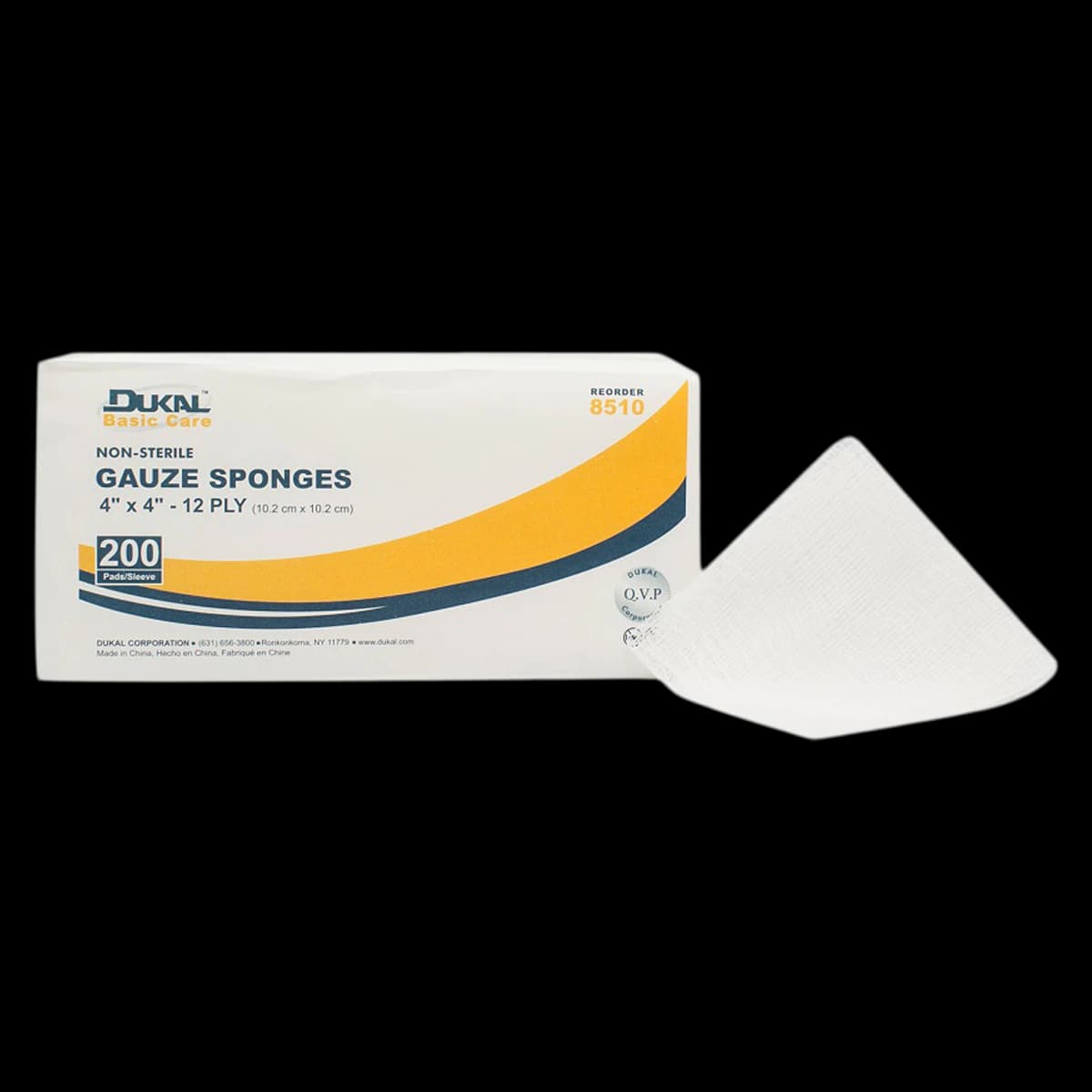Dukal Basic Care Gauze Sponge, 100% Woven Cotton, 4x4", 12-Ply, Non-Sterile - Gauze Sponge Basic NS 12Ply - Image 1