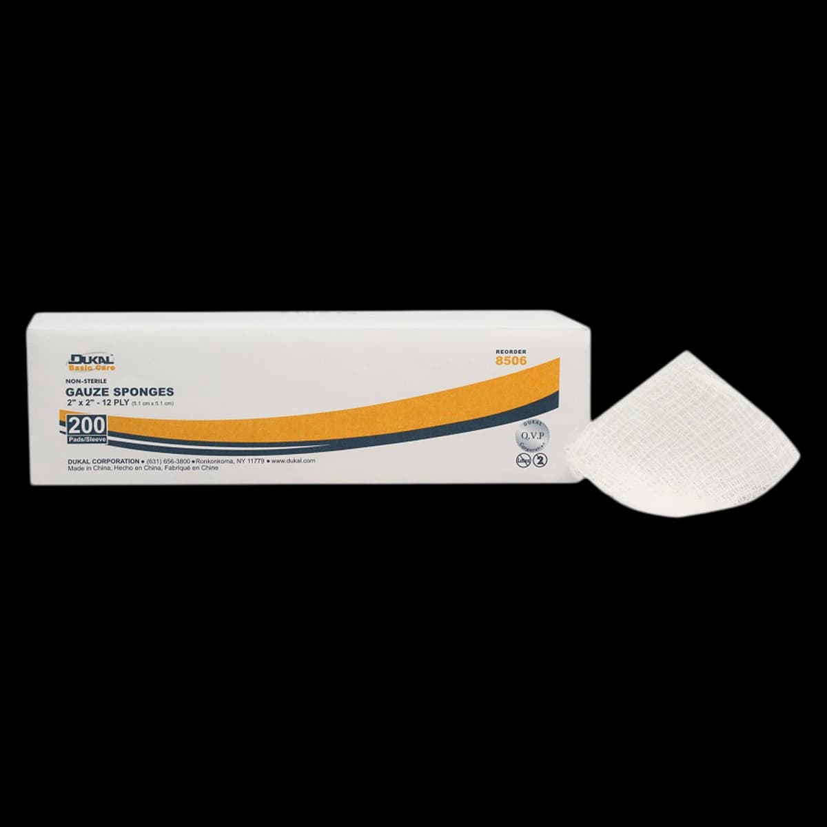 Dukal Everyday Care Gauze Sponge, 100% Woven Cotton, 2x2", 12-Ply, Non-Sterile, Latex-Free - Gauze Sponge Basic NS 12Ply - Image 1