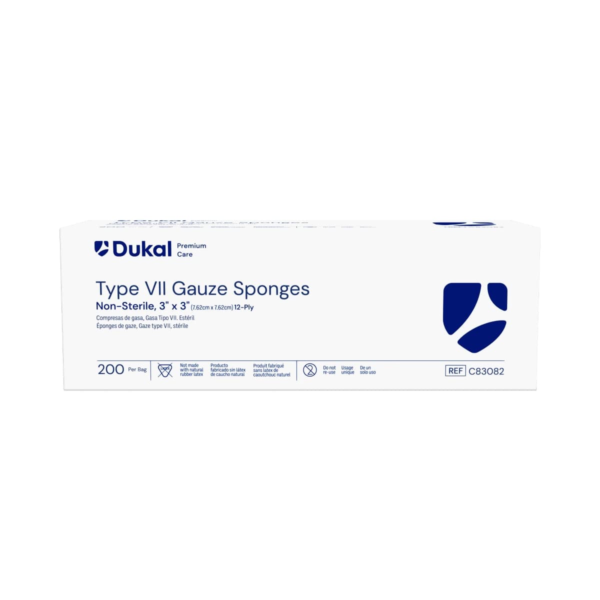 Dukal Premium Care Gauze Sponge, Type VII, 100% Woven Cotton, 3x3", 12-Ply, Non-Sterile, Latex-Free - Gauze Sponge Type VII NS 12Ply - Image 1