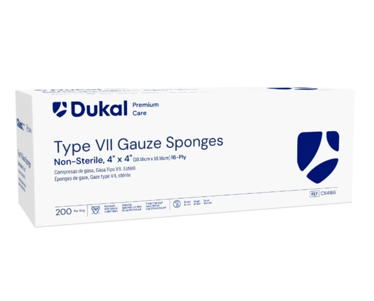 Dukal Premium Care Gauze Sponge, Type VII, 4x4", 16-Ply, Non-Sterile, 100% Woven Cotton, Latex-Free - Gauze Sponge Type VII NS 16Ply - Image 1