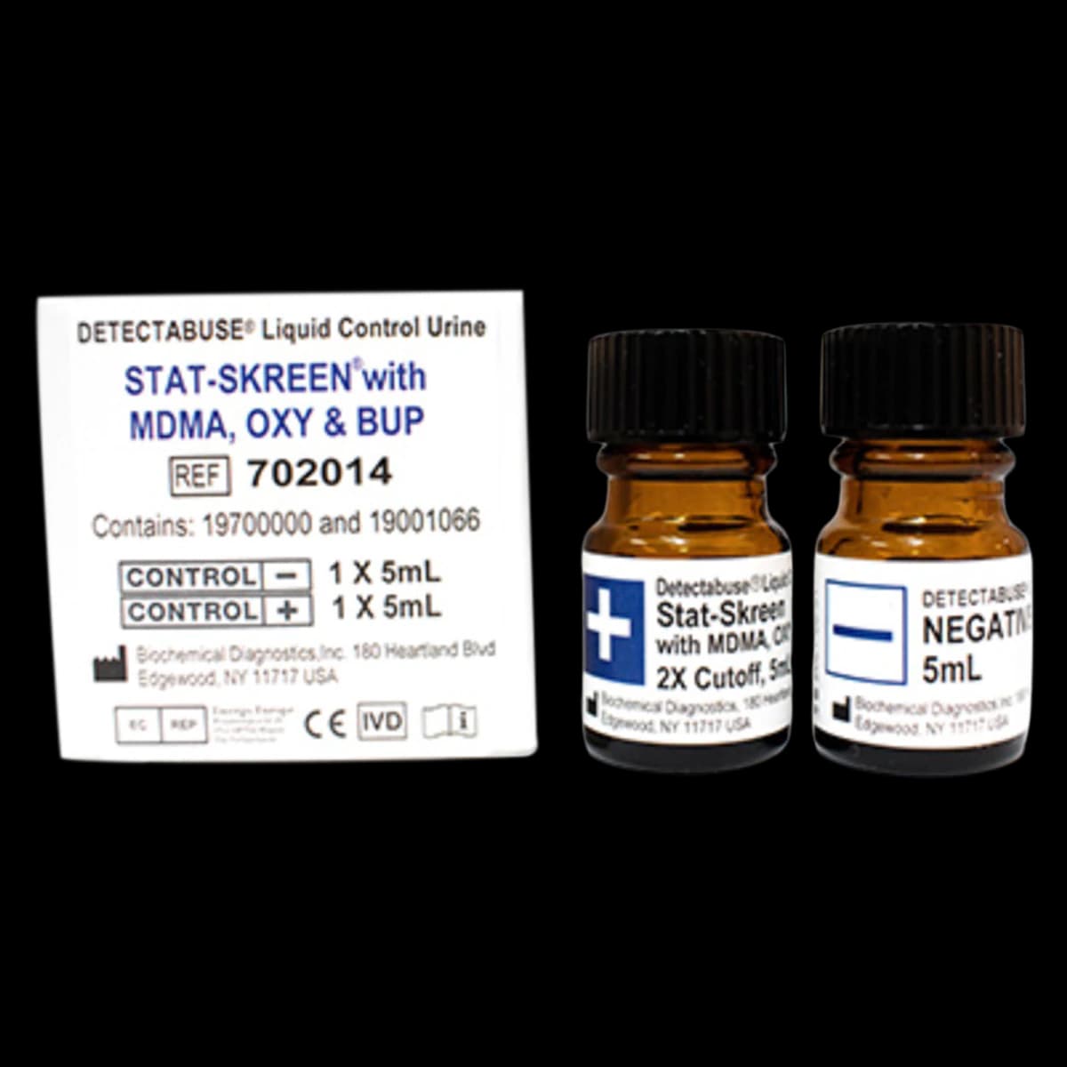 Stat-Skreen Drugs of Abuse Positive Control for Urine, 10 x 5 mL, with MDMA, OXY, BUP - Stat-Skreen DOA Cntrl Positive - Image 1