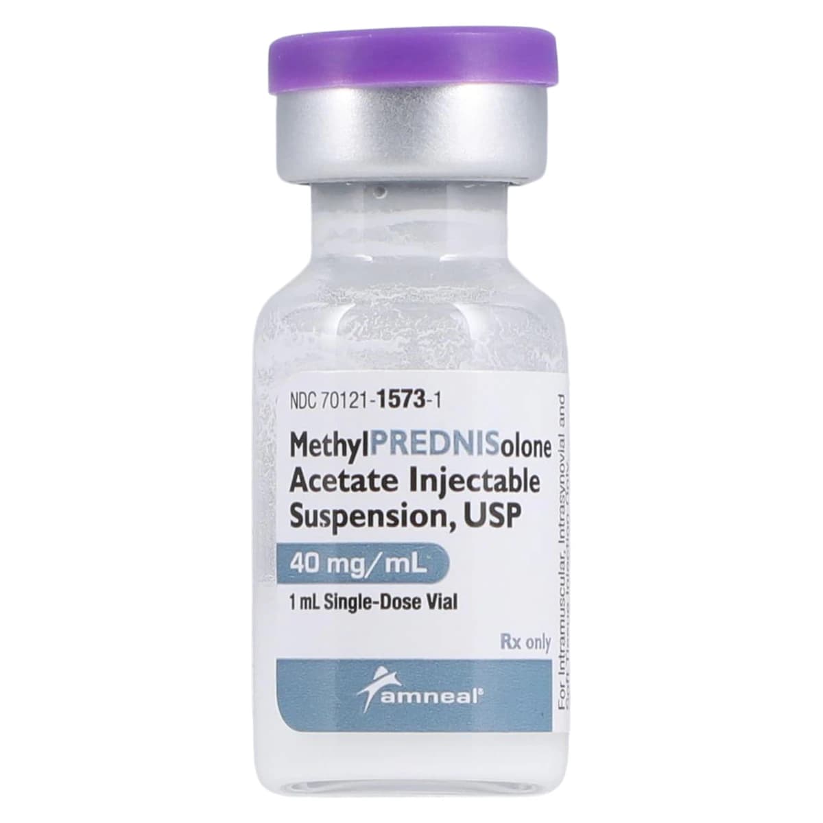 Methylprednisolone Acetate Injection, 40 mg/mL, Single-Dose Vial, 1 mL, Amneal thumbnail 3