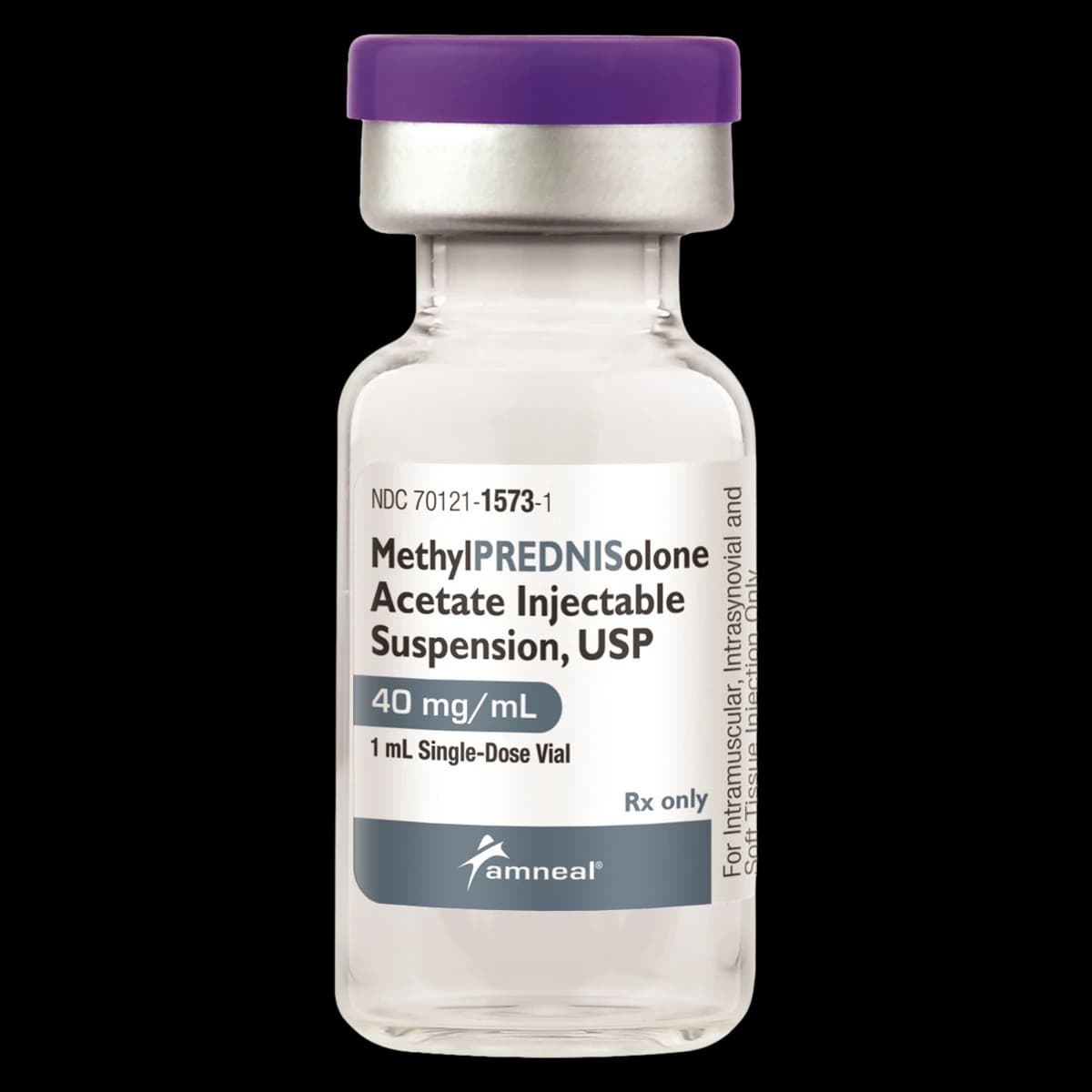 Methylprednisolone Acetate Injection, 40 mg/mL, Single-Dose Vial, 1 mL, Amneal thumbnail 2