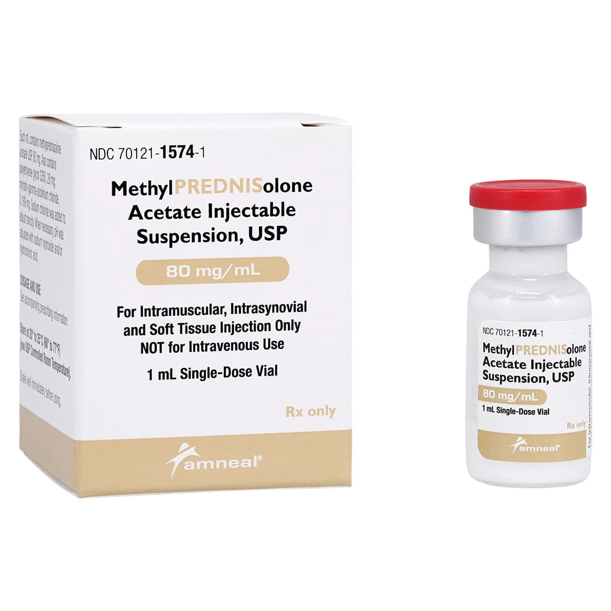 Methylprednisolone Acetate Injection 80mg/mL SDV 1mL, Amneal thumbnail 2