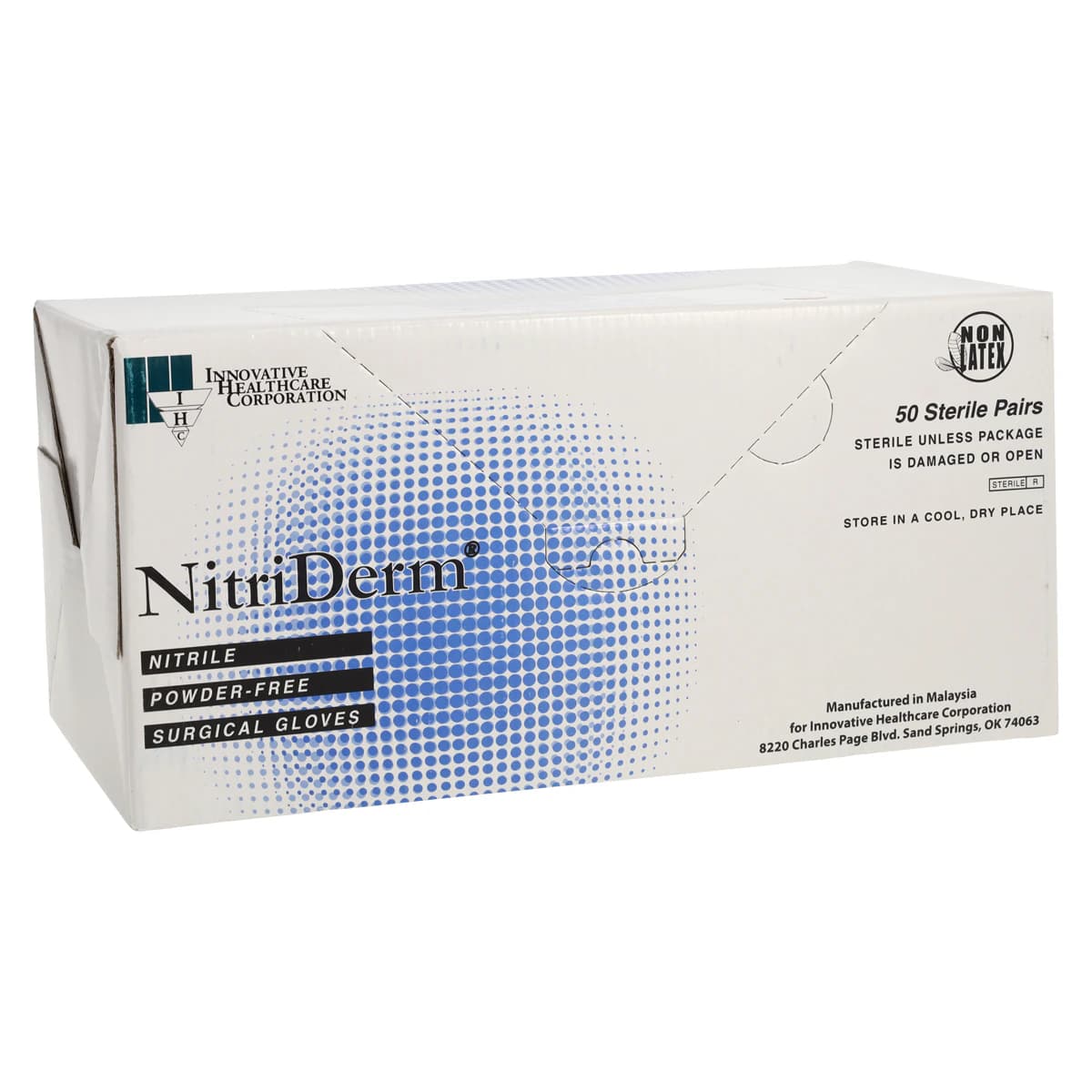 NitriDerm 6.0 Nitrile Surgical Gloves, Powder Free, Textured, White, 50 Pairs/Box thumbnail 4