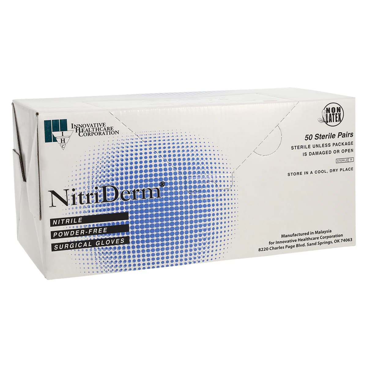 Nitriderm 7.0 Nitrile Powder-Free Textured Surgical Gloves, Sterile, Size 7, White, 50 Pairs/Box thumbnail 4