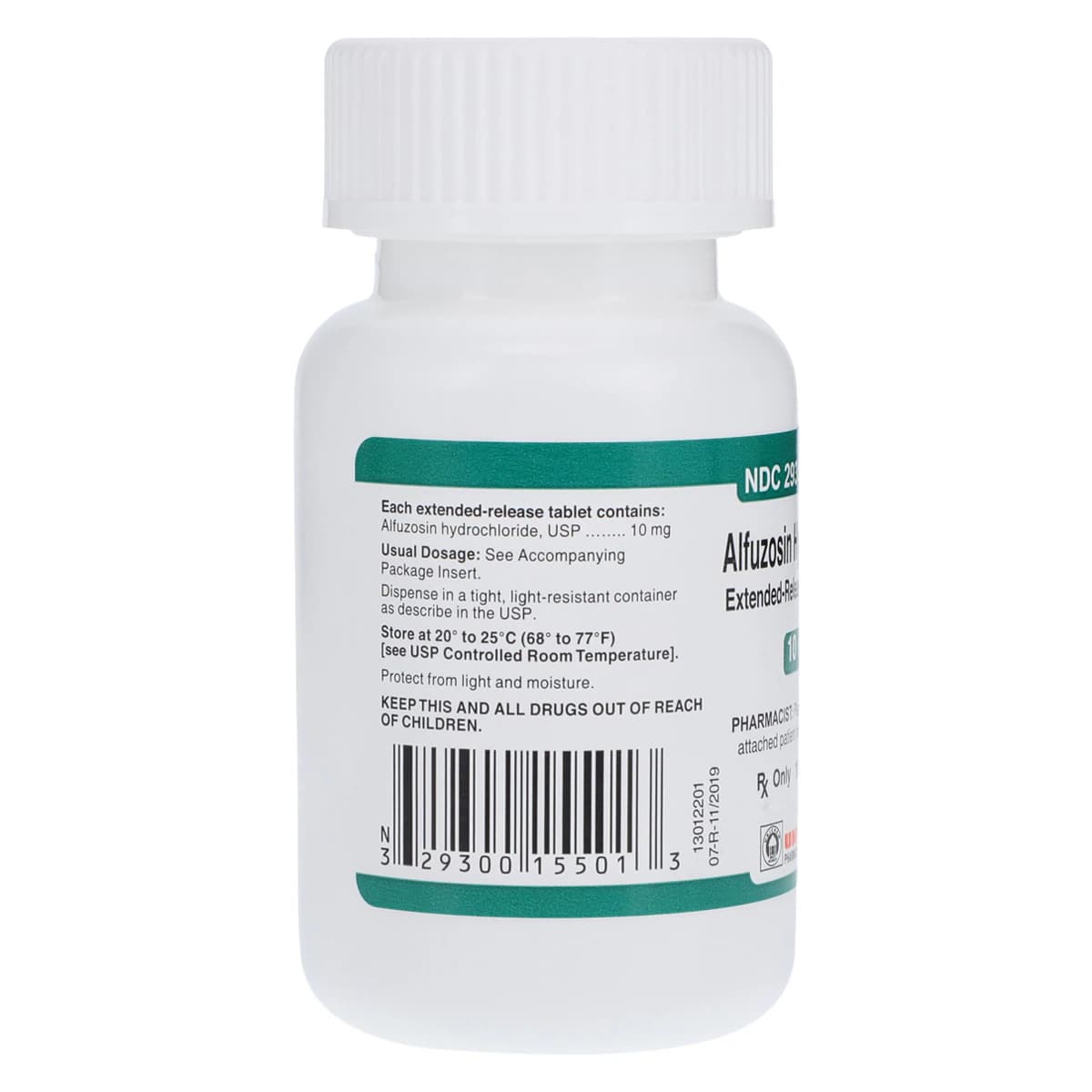 Alfuzosin HCl Extended-Release Tablets, 10 mg, 100 Count Bottle (Unichem Pharmaceuticals) thumbnail 2