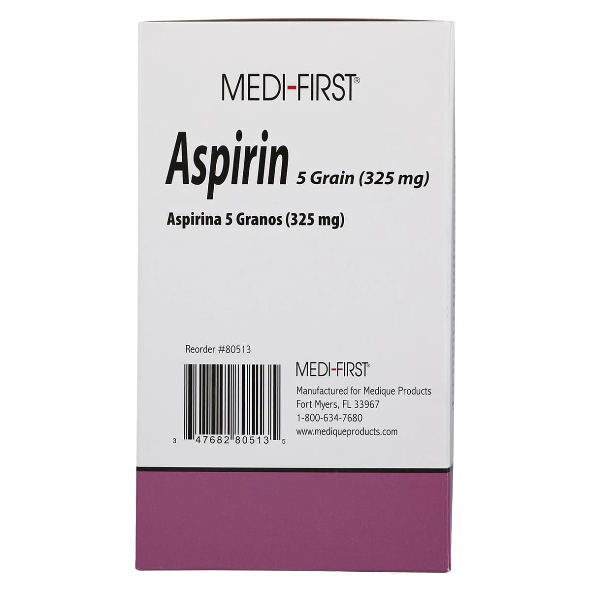 Medique Aspirin Tablets UD, 325mg, Unit Dose, 250 Tablets x 2 Bottles/Box thumbnail 5