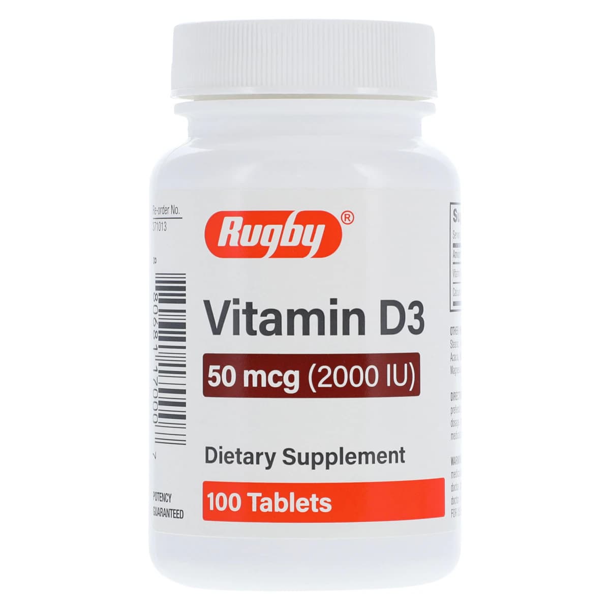 Major Pharmaceuticals Vitamin D3 Tablets, 2000 IU, 100 Count Bottle - Vitamin D Tablets - Image 1