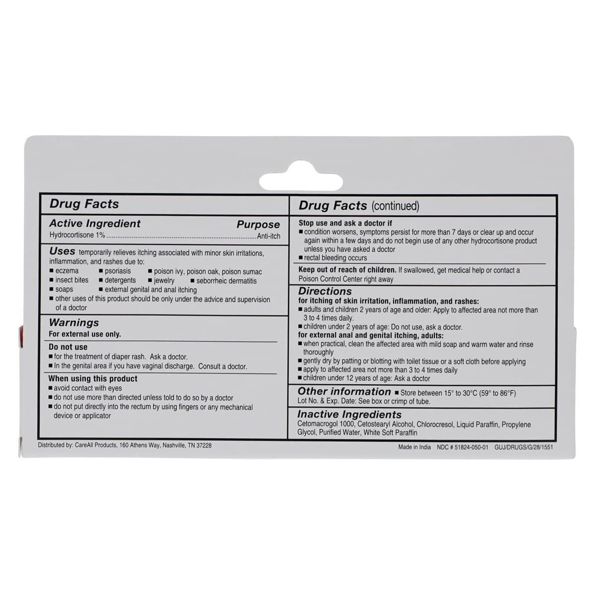 Hydrocortisone Cream OTC, 1%, 1 oz Tube thumbnail 2