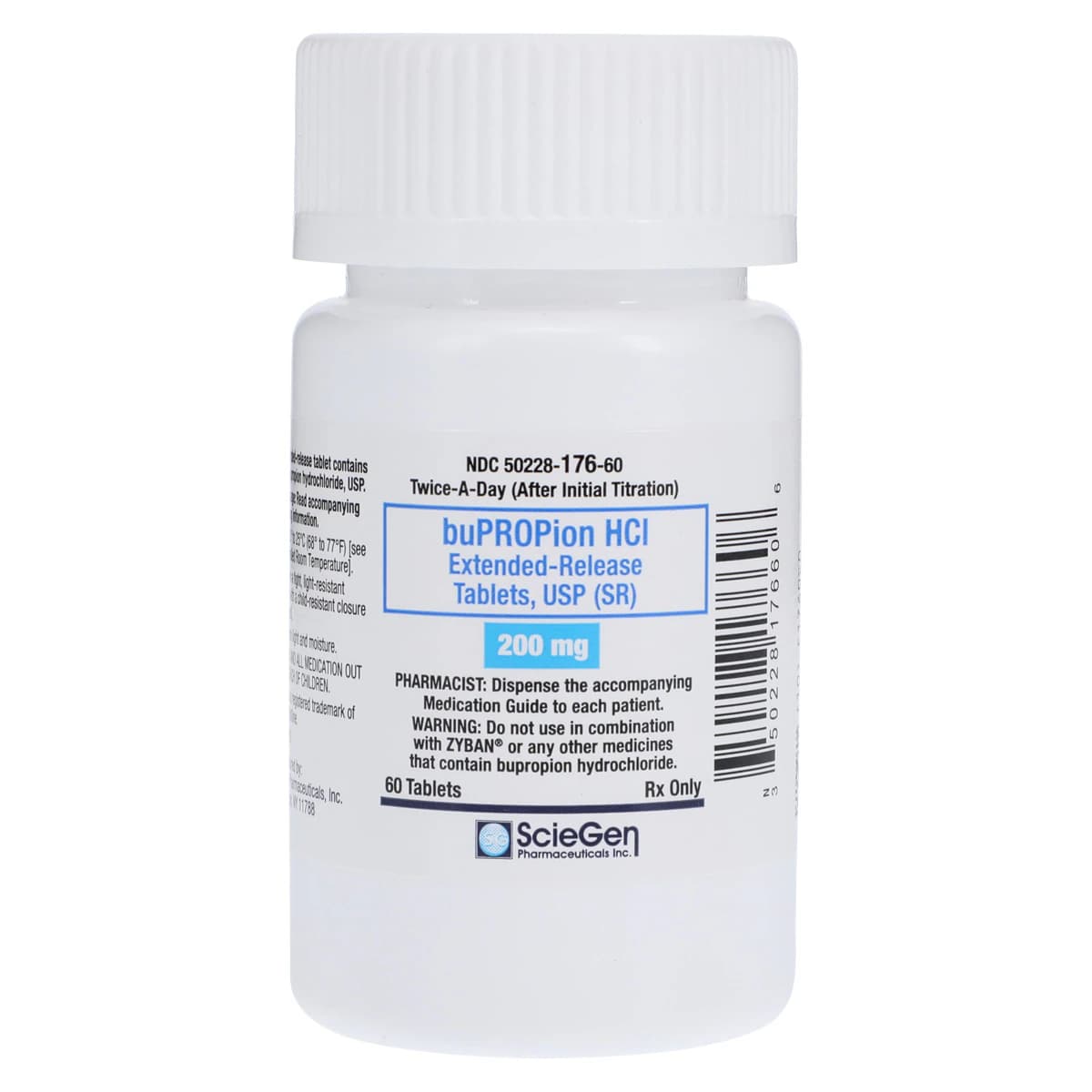 Bupropion HCl SR Extended-Release Tablets, 200 mg, 60 Count Bottle (Sciegen Pharmaceuticals) - Bupropion HCl ER Tablets (SR) - Image 1